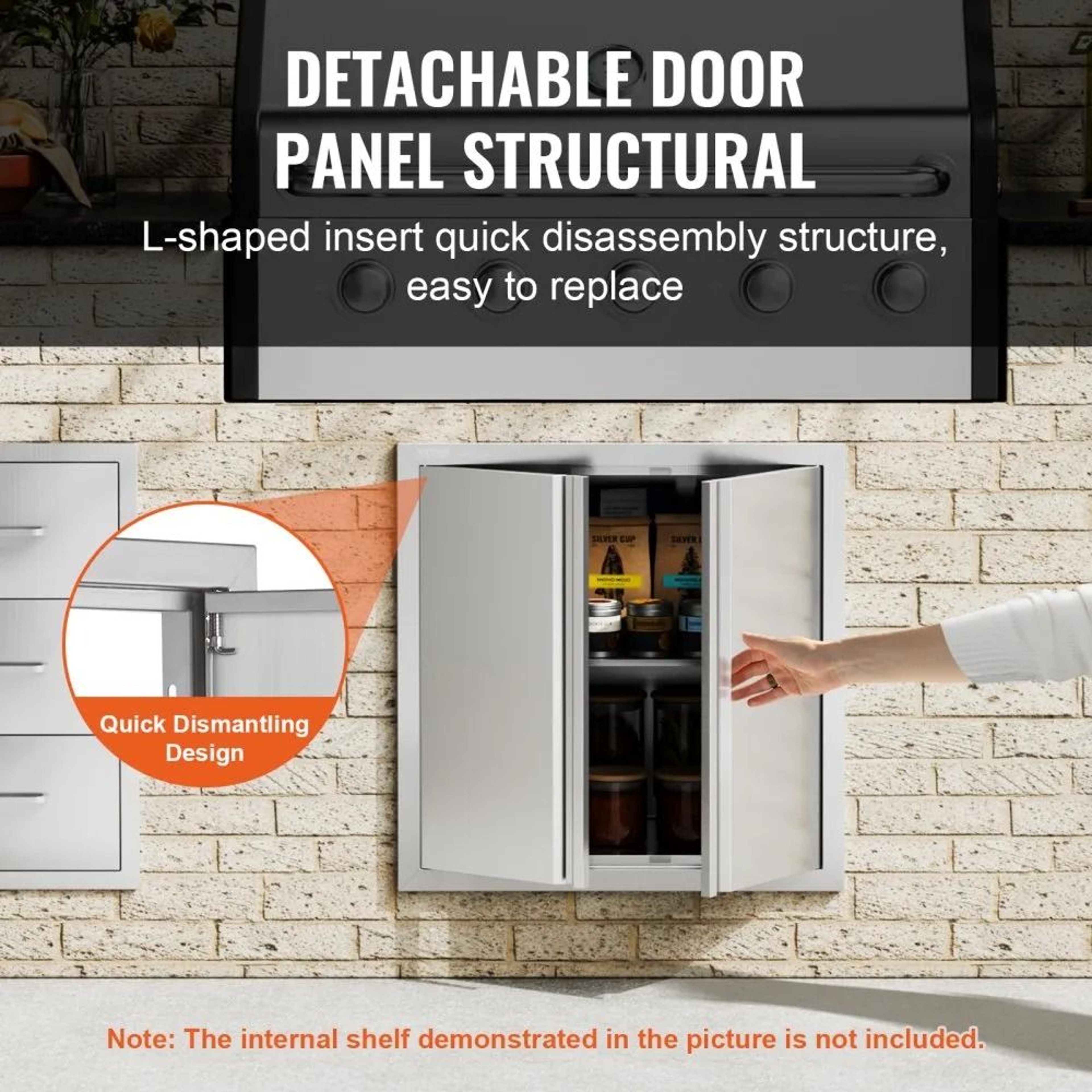 24 Inch Stainless Steel BBQ Access Door Double Outdoor Kitchen Cabinet Door 1