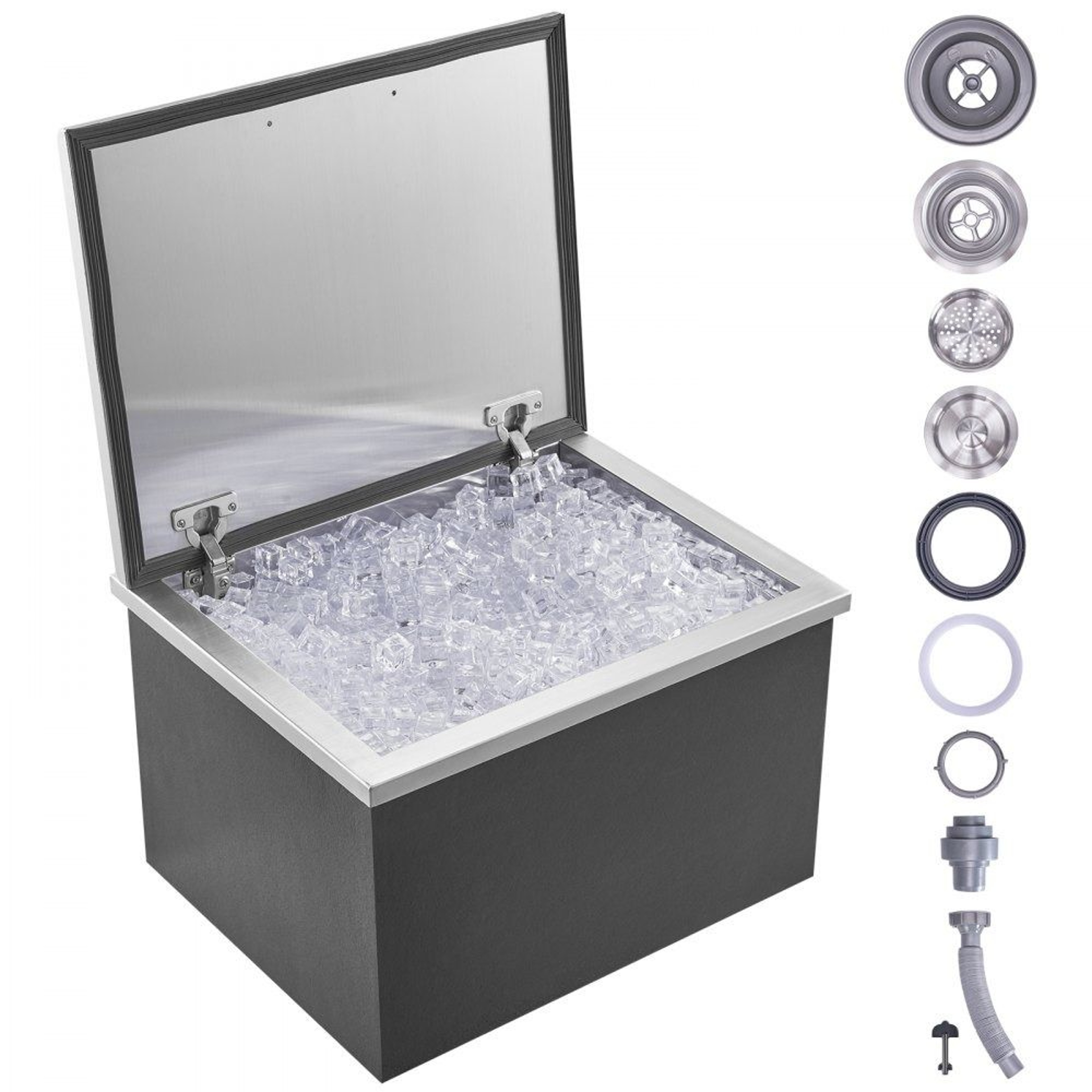 467QT Drop In Ice Chest Stainless Steel Commercial Ice Bin For Outdoor Kitchens 0