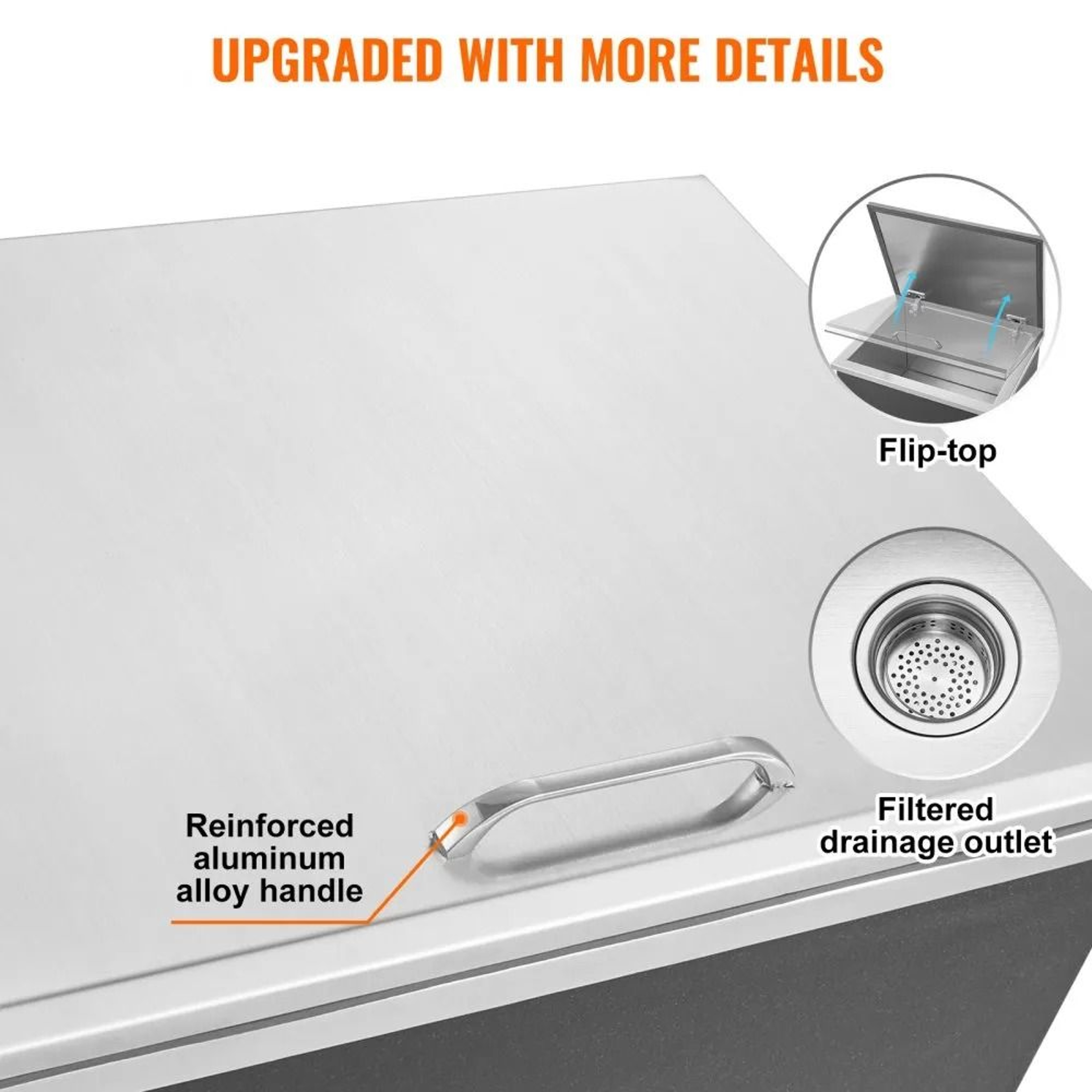 467QT Drop In Ice Chest Stainless Steel Commercial Ice Bin For Outdoor Kitchens 3
