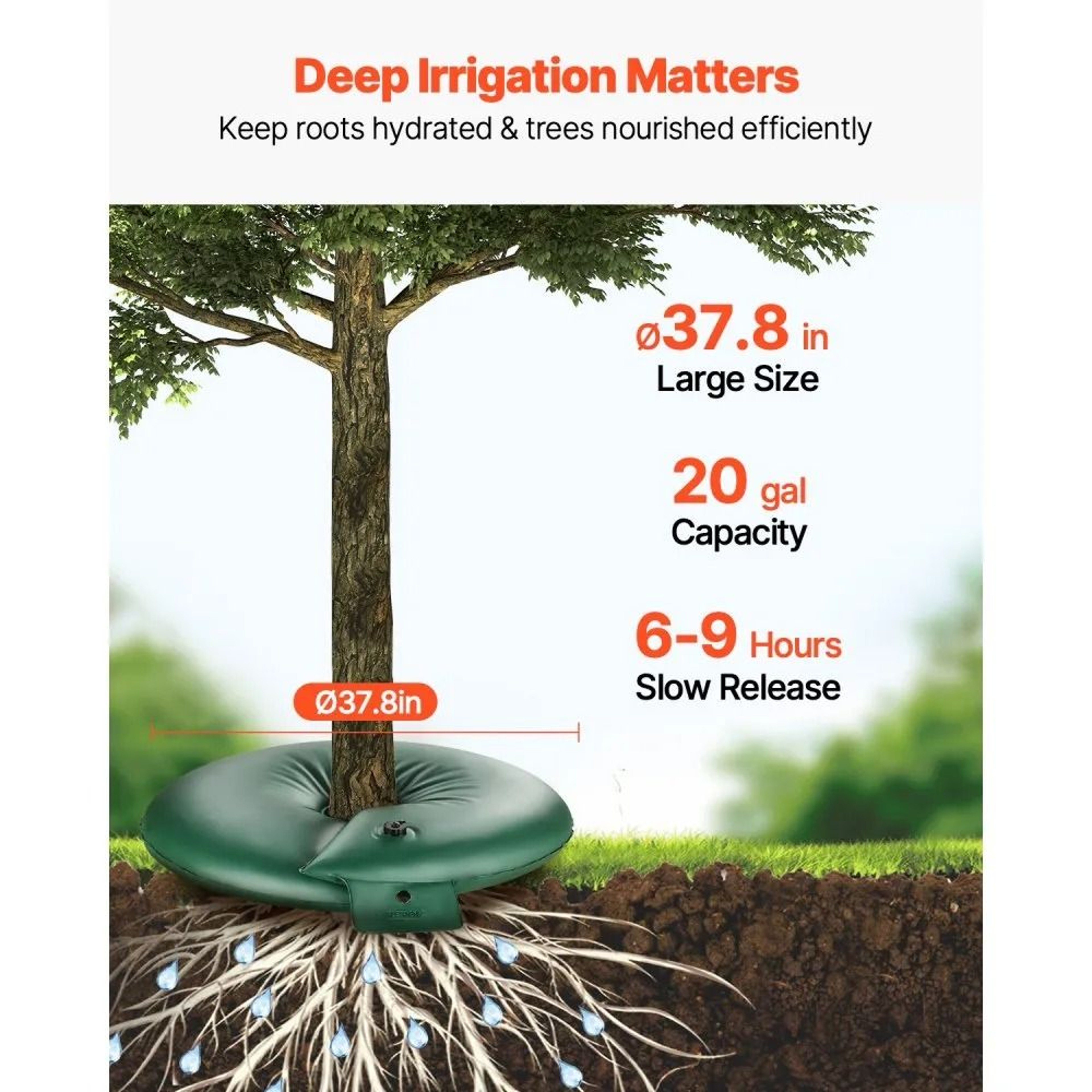 20 Gallon Tree Watering Rings 4 Pack Slow Release Tree Irrigation Bags For Deep Root Watering 4