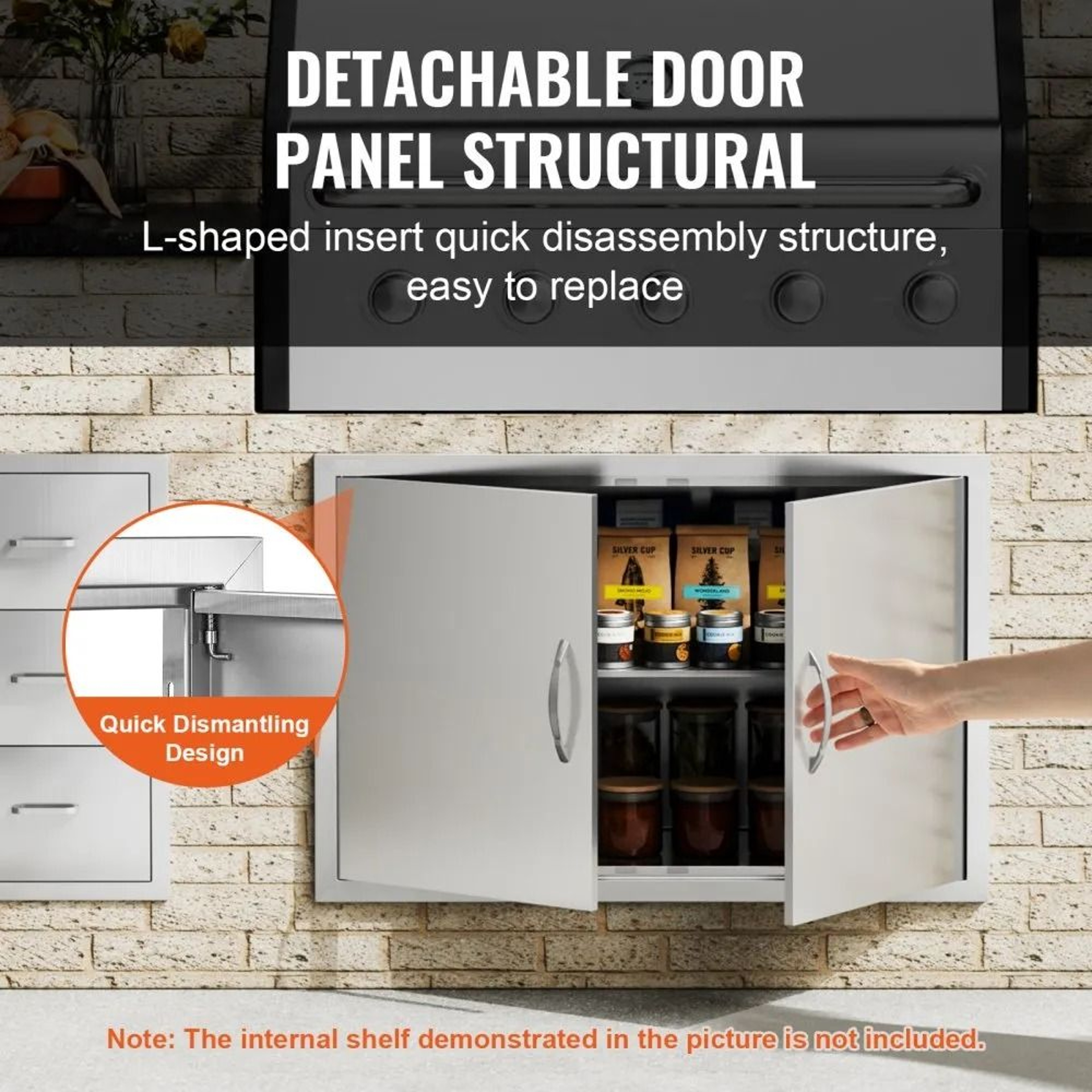 35 X 24 Stainless Steel BBQ Access Door Double Outdoor Kitchen Cabinet Door 1