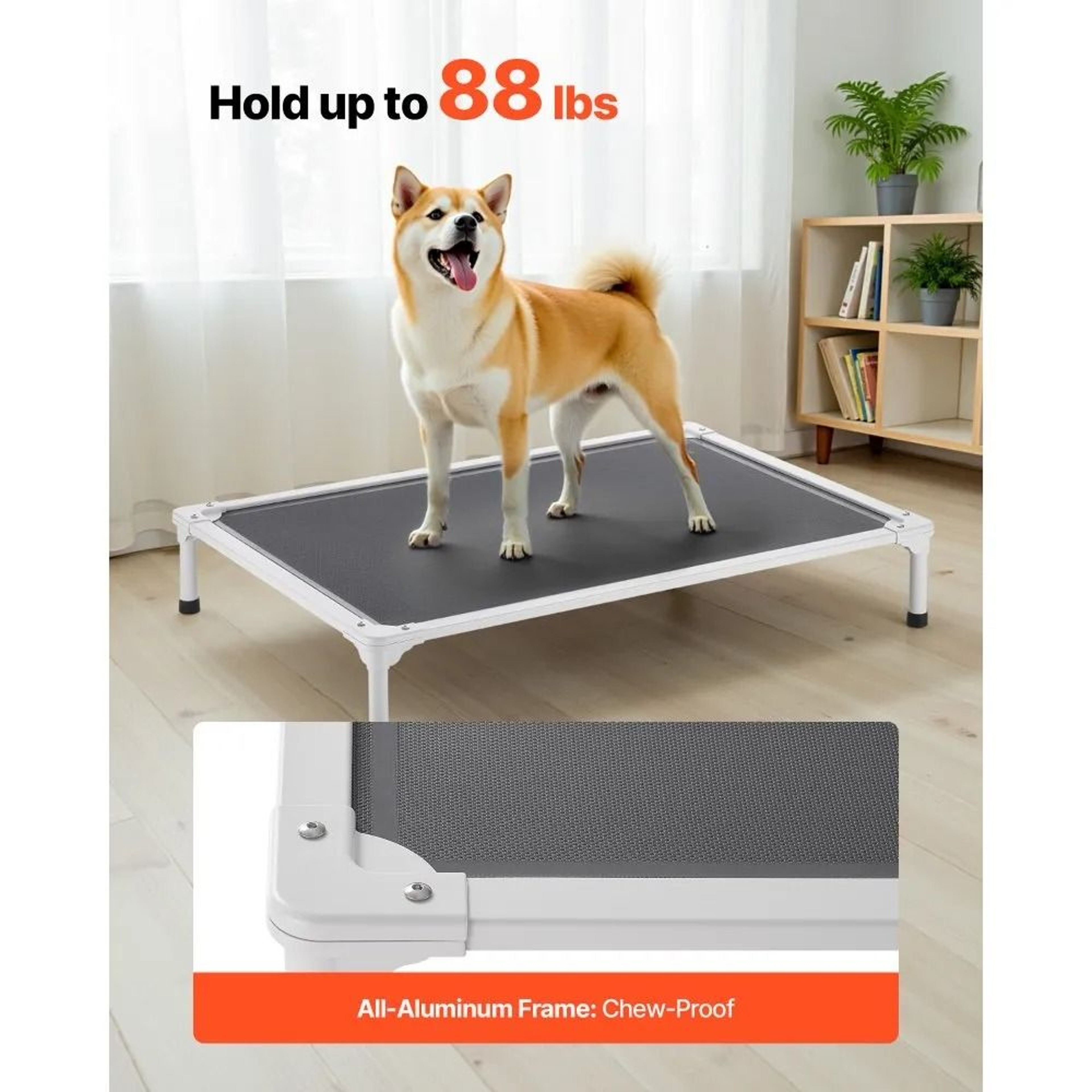Cooling Elevated Dog Bed With Breathable Mesh And Aluminum Frame For Large Dogs 3