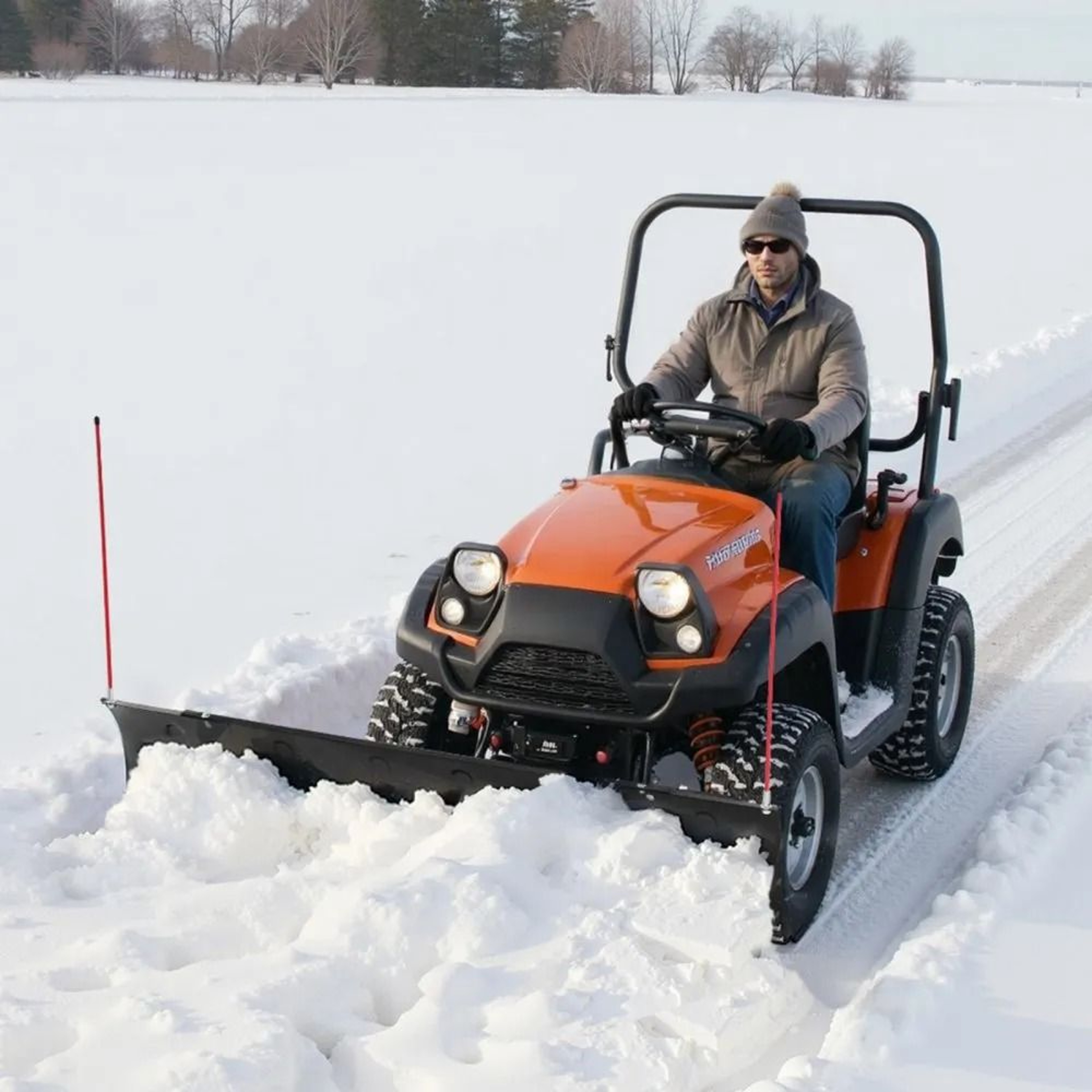 Adjustable ATV UTV Snow Plow Kit With Heavy Duty Steel Blade And Universal Mount 7
