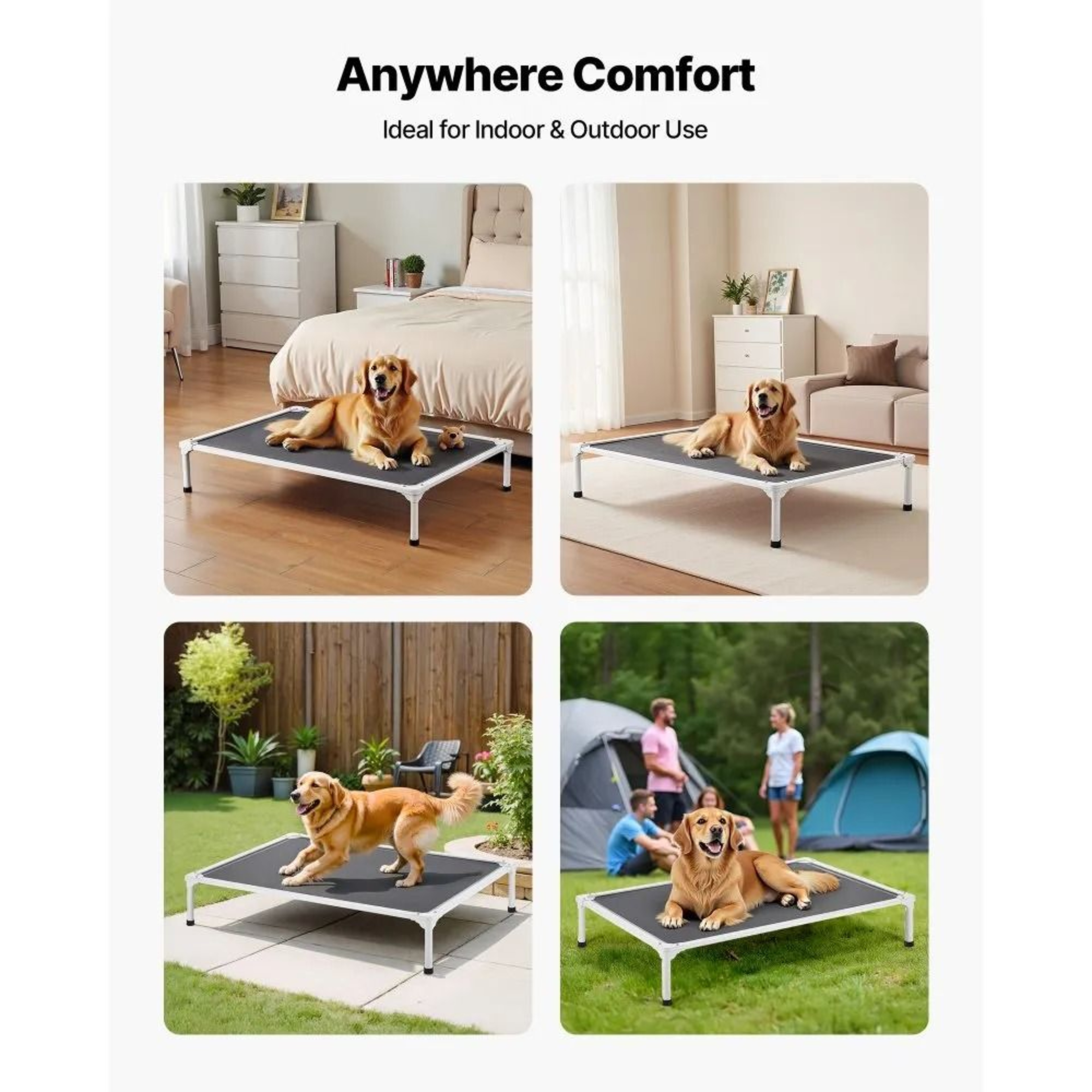 XL Elevated Dog Bed With Breathable Mesh Aluminum Frame And Portable Raised Dog Cot 5