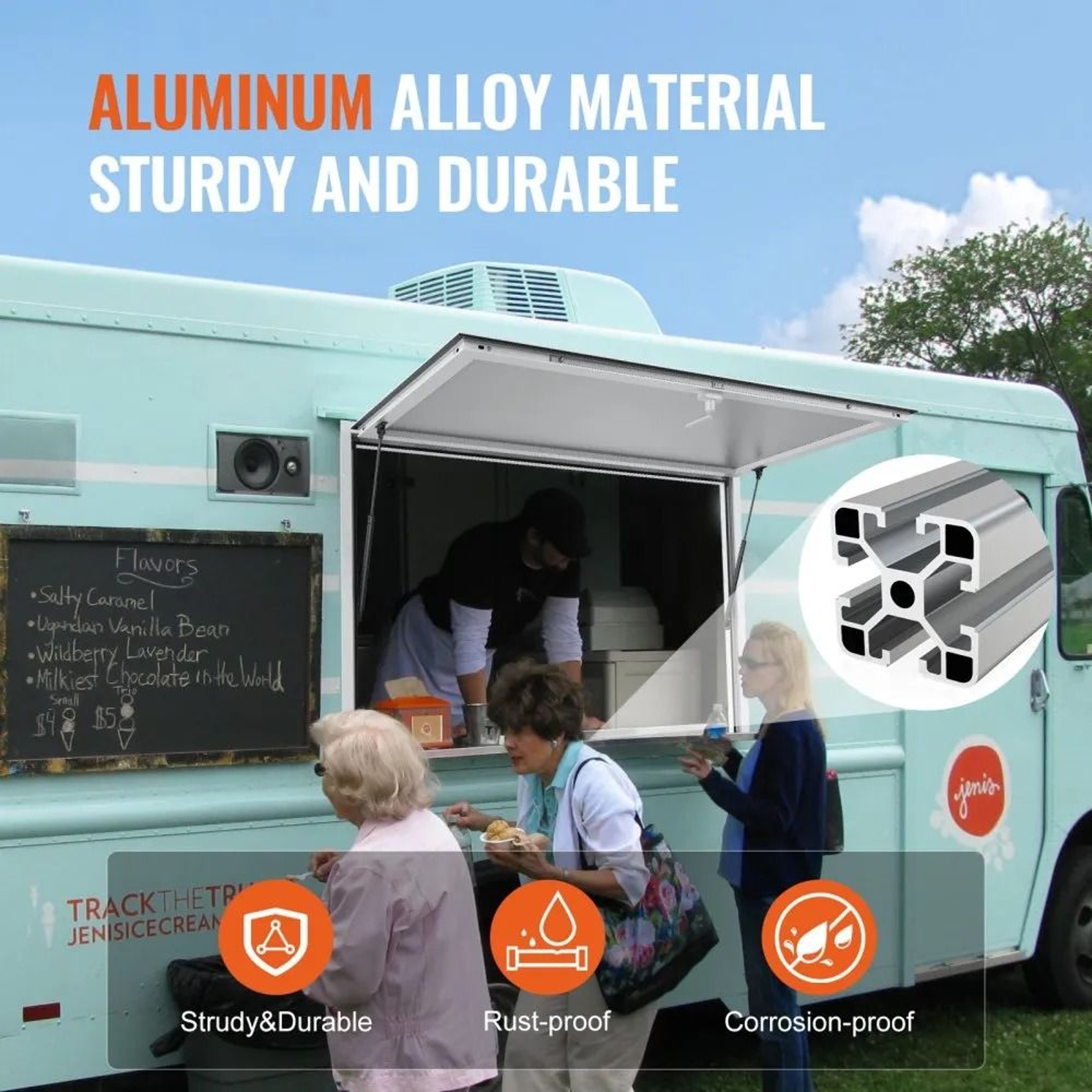 72 X 36 Food Truck Concession Window With Aluminum Frame And Awning Door 4