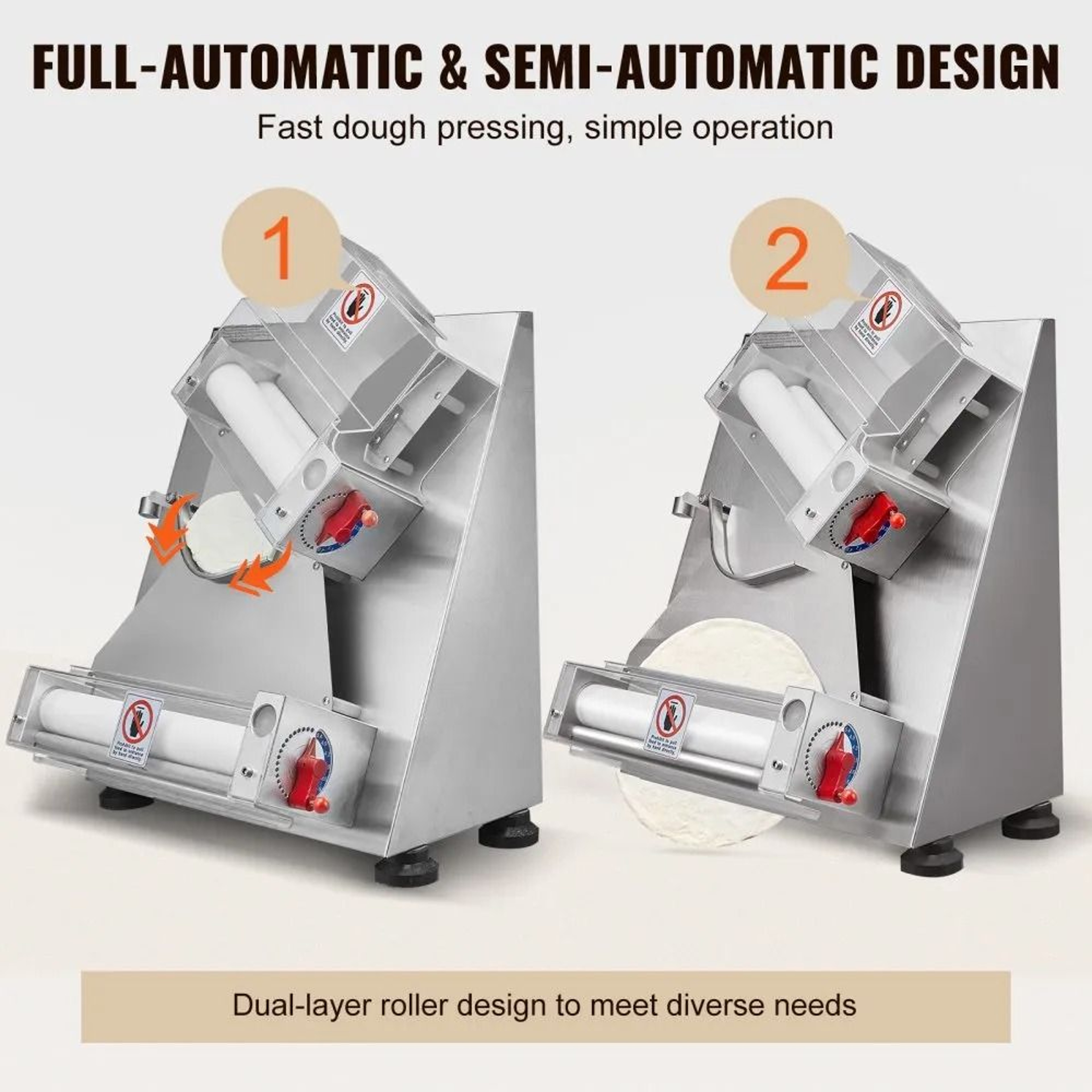 Commercial Pizza Dough Roller Sheeter With Automatic Press And Adjustable Thickness 2