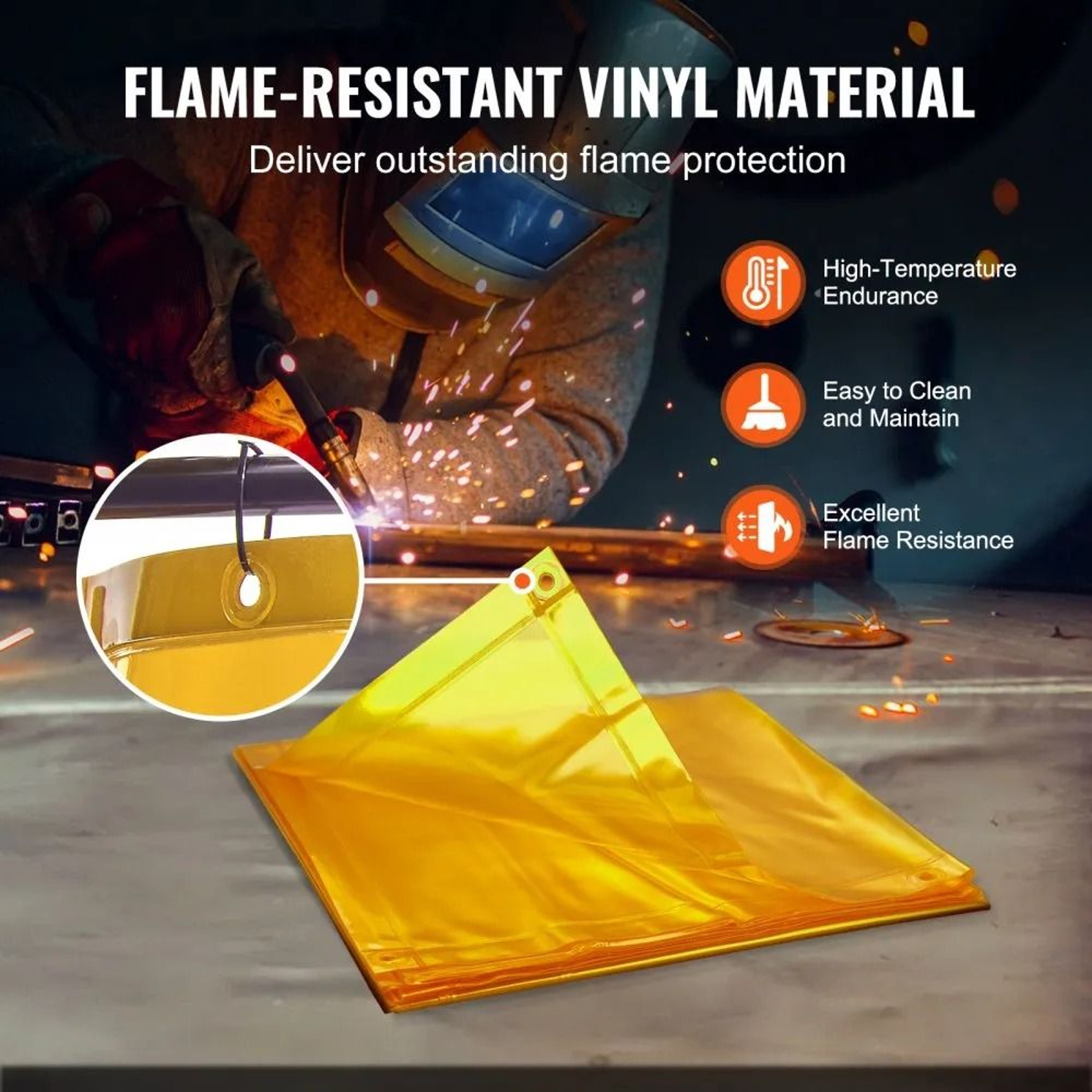 6 X 6 Mobile Welding Screen With Flame Resistant Vinyl Curtain And Locking Wheels 1