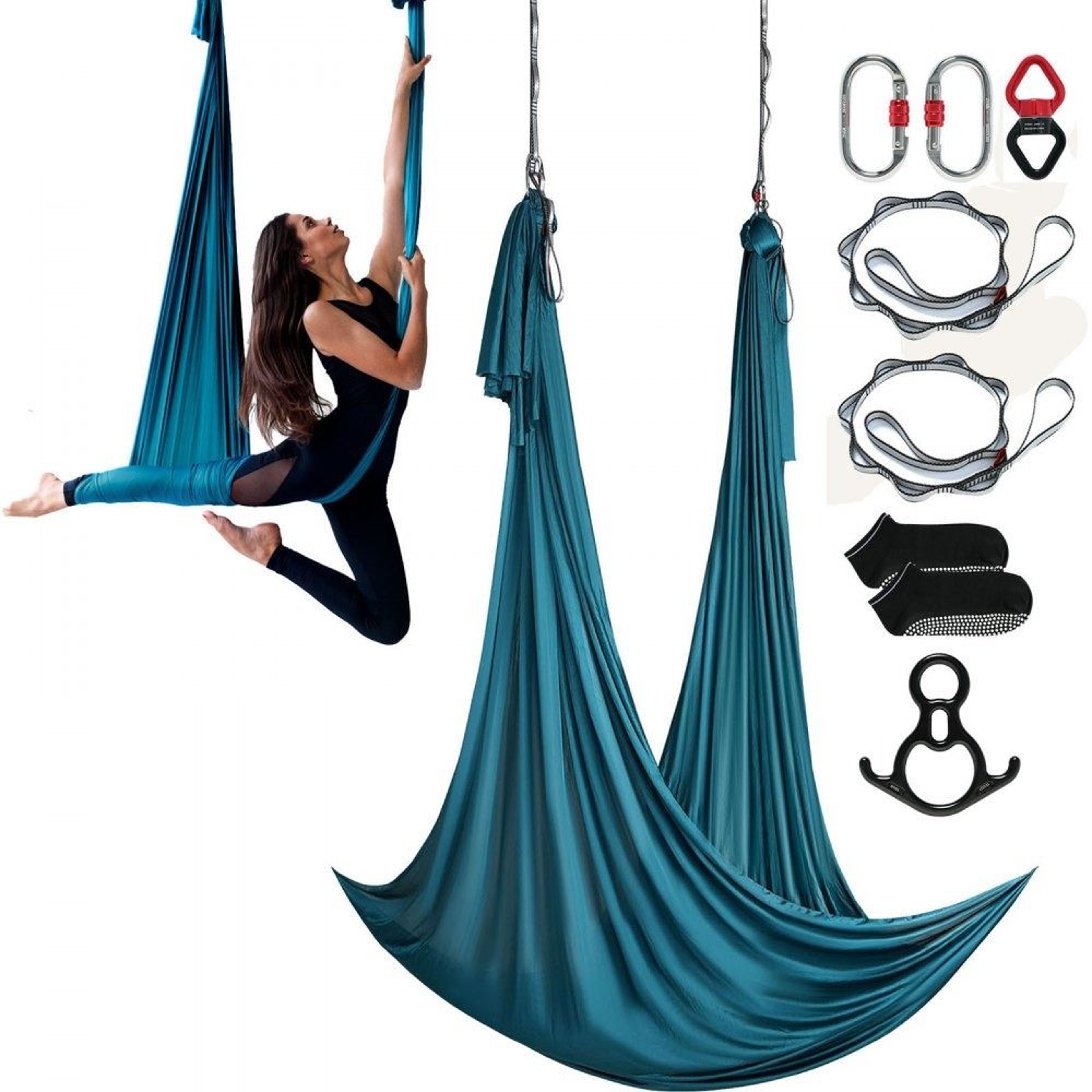 11 Yard Aerial Yoga Hammock Kit With Nylon Aerial Silks And Rigging Hardware 0