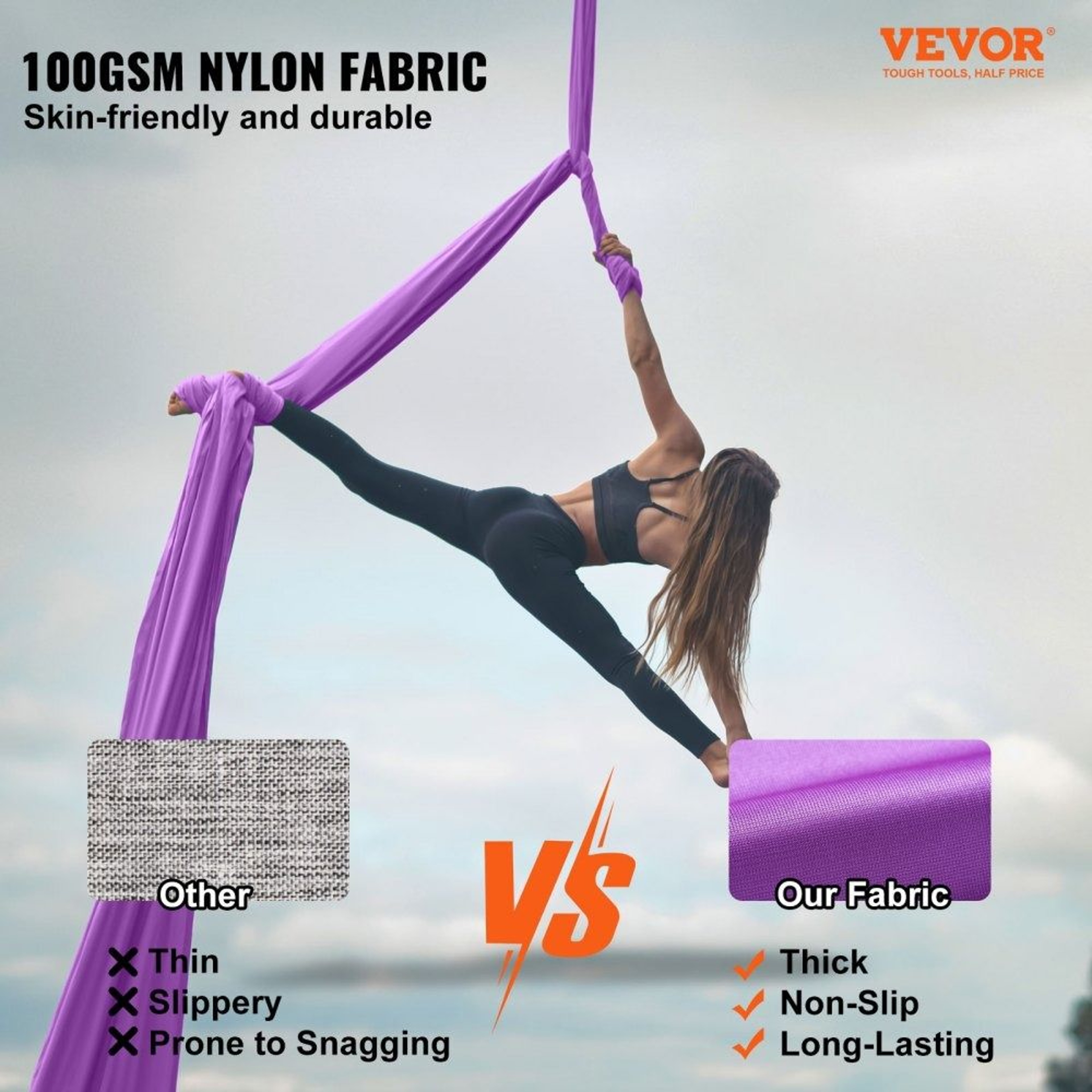 Aerial Yoga Hammock Kit With 87 Yard Aerial Silk And Heavy Duty Rigging 2