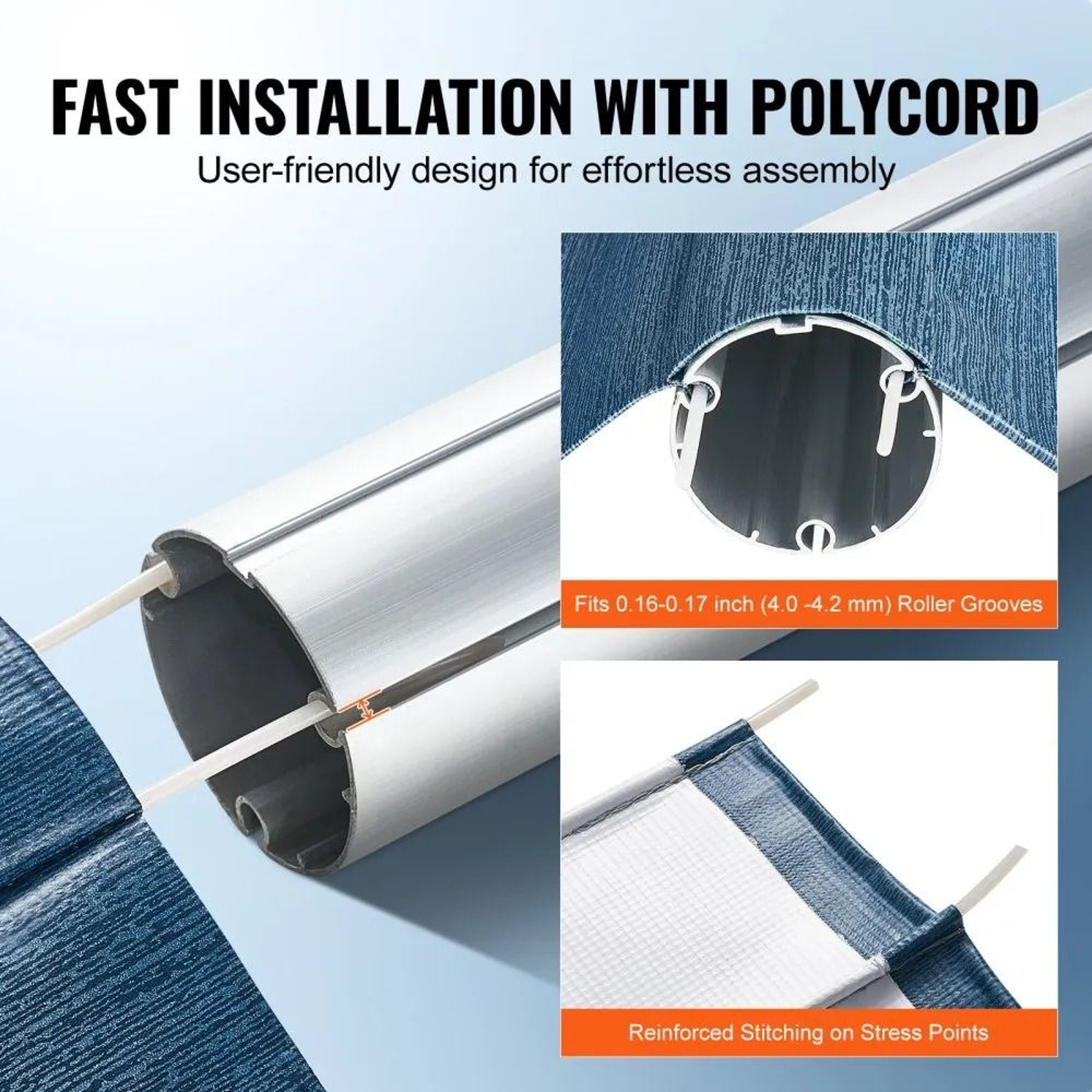 21 Ft RV Awning Fabric Replacement 16oz Heavy Duty Waterproof PVC Camper Canopy 5