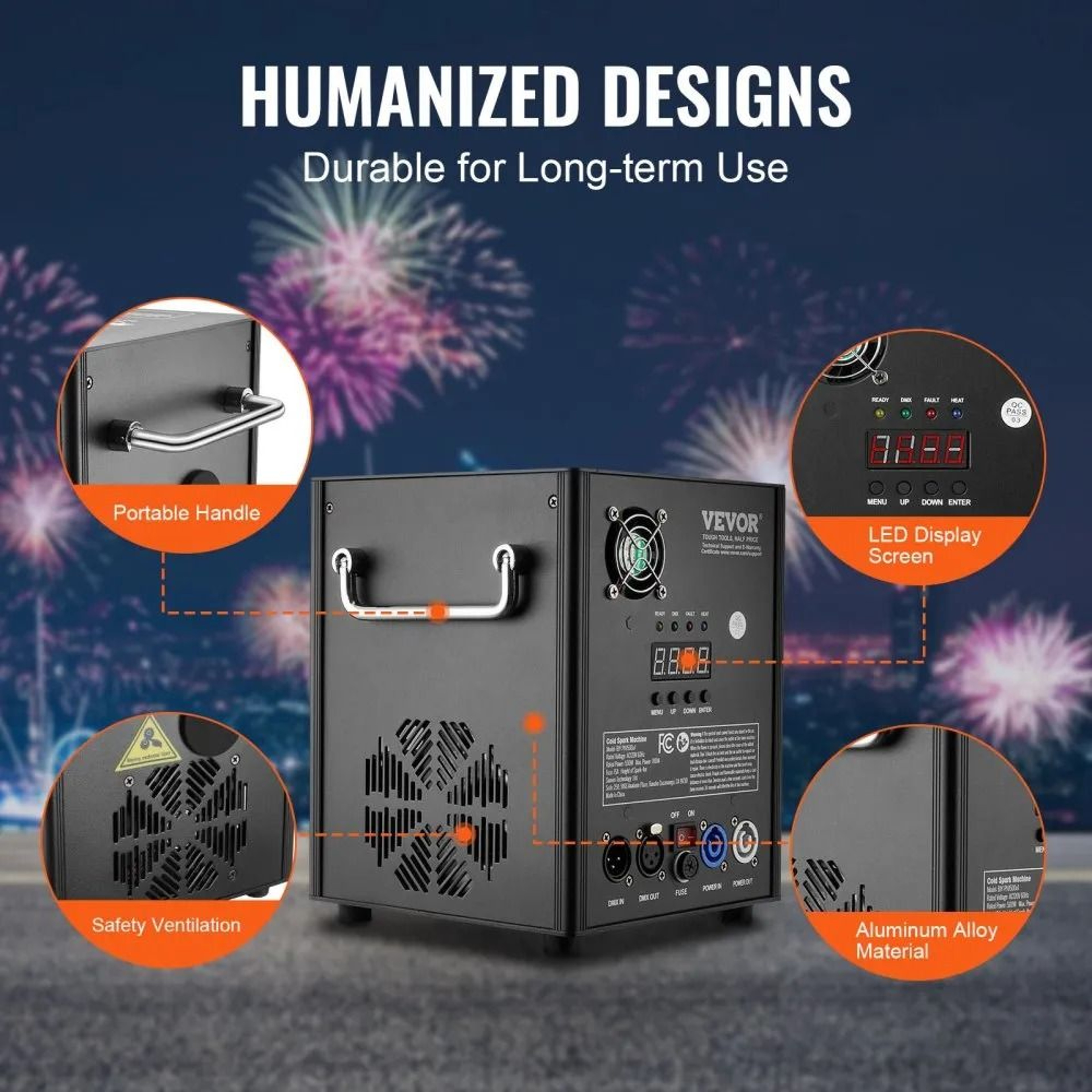 500W Cold Spark Machine With DMX Control Adjustable Stage Spark Effects For Weddings And Events 3