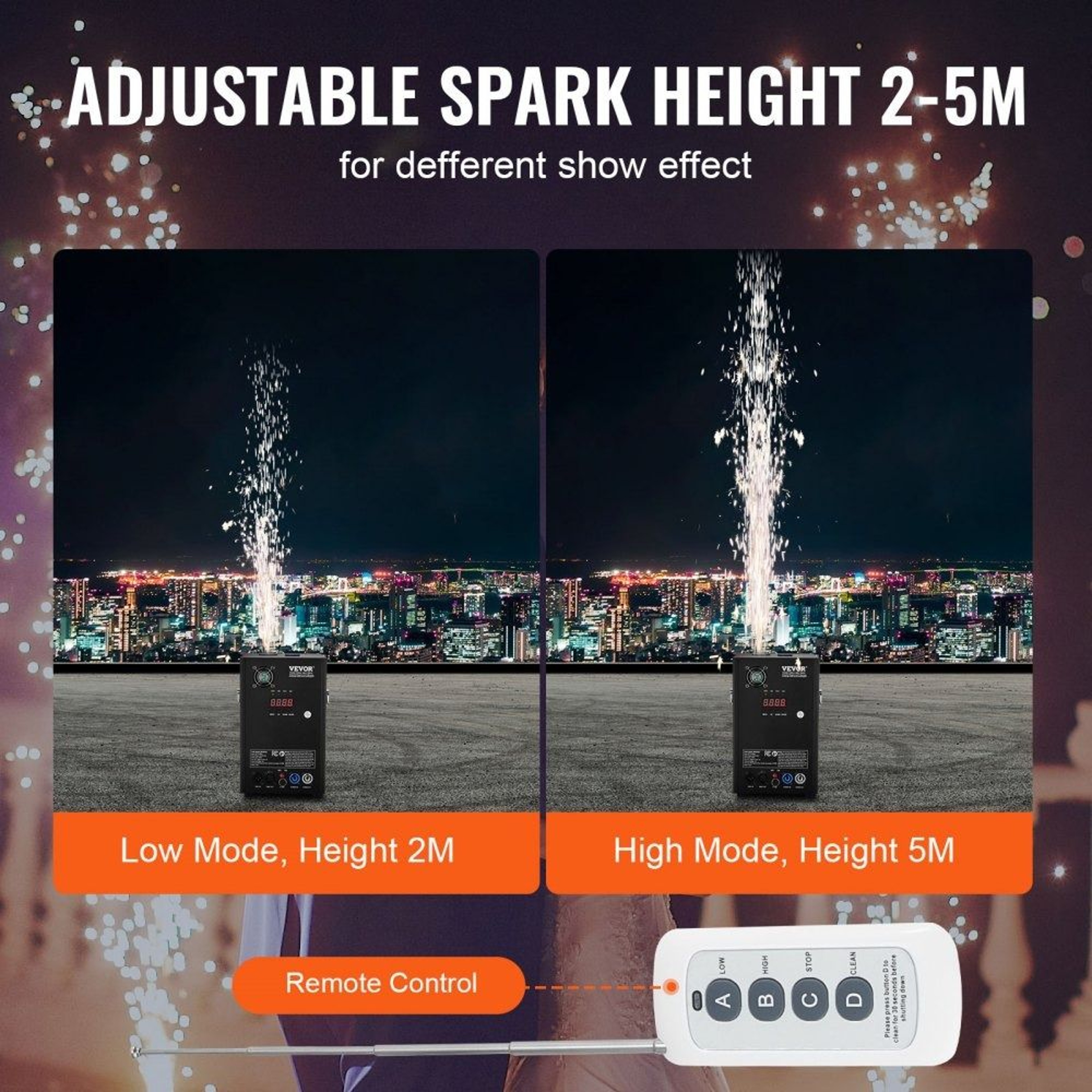 700W Cold Spark Machine With DMX Control And Adjustable Stage Spark Effects 5