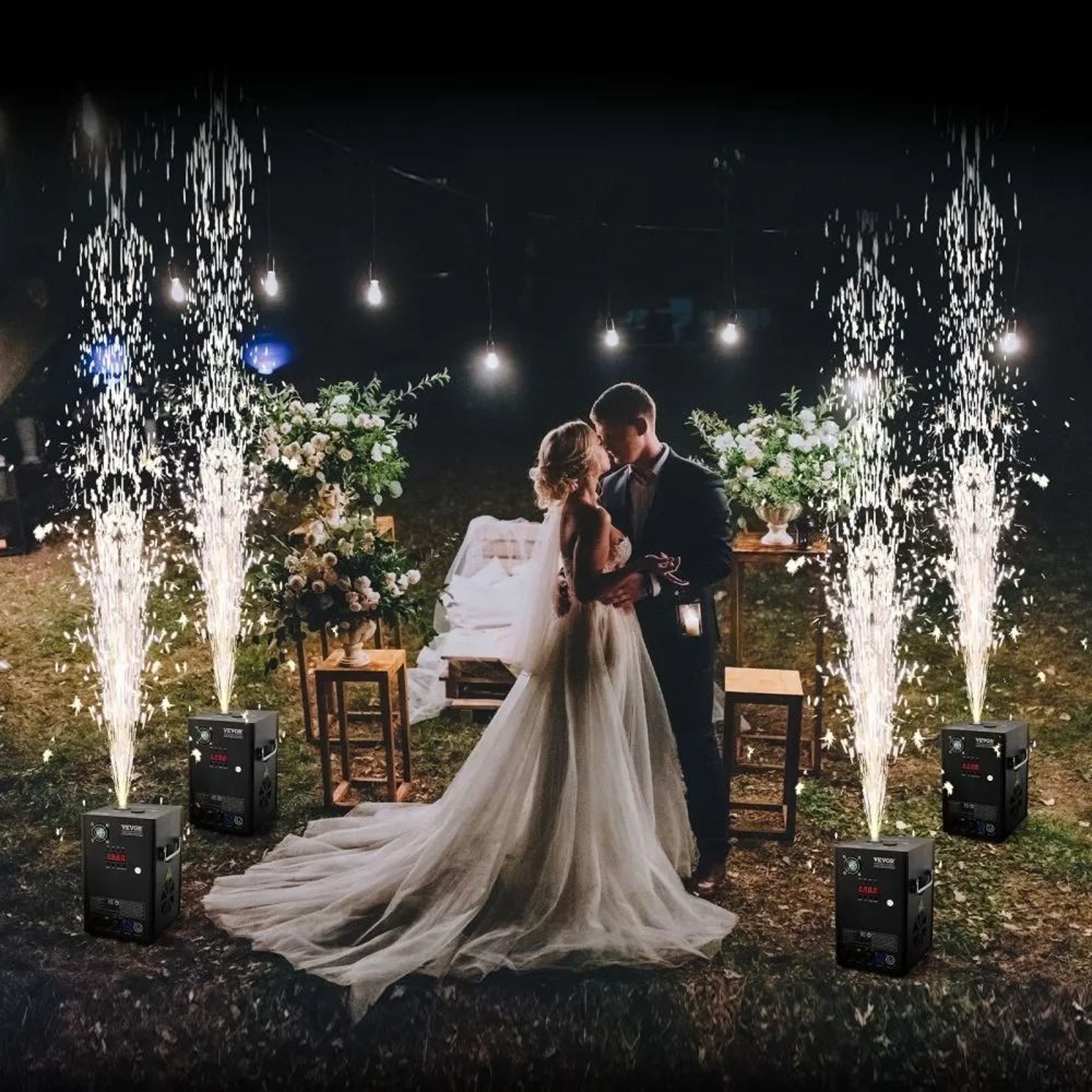 700W Cold Spark Machine 4 Pack DMX Stage Spark Fountain For Weddings Parties And Events 6