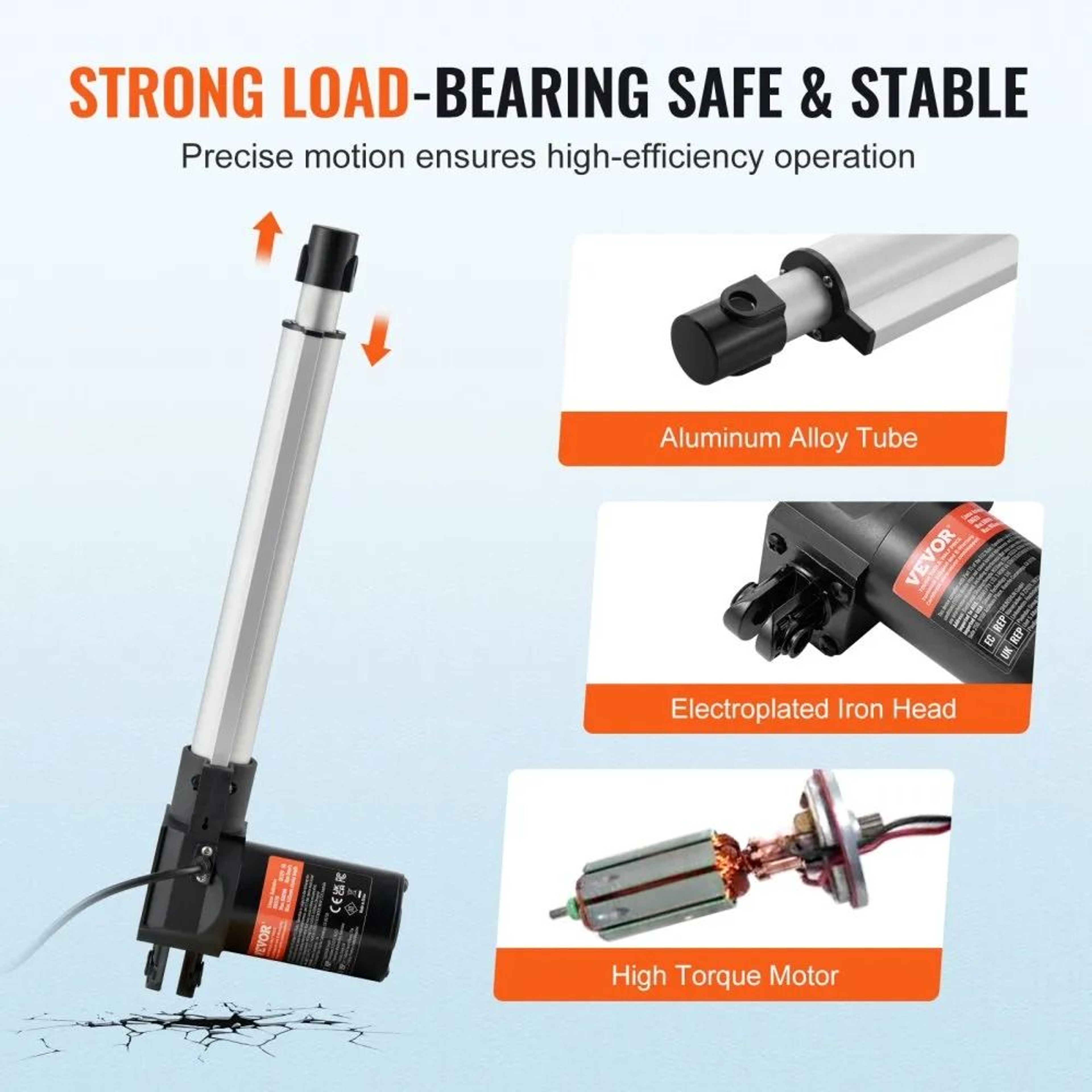 Heavy Duty 12V Linear Actuator 10 Inch 1320lb High Force Linear Motion Motor 4