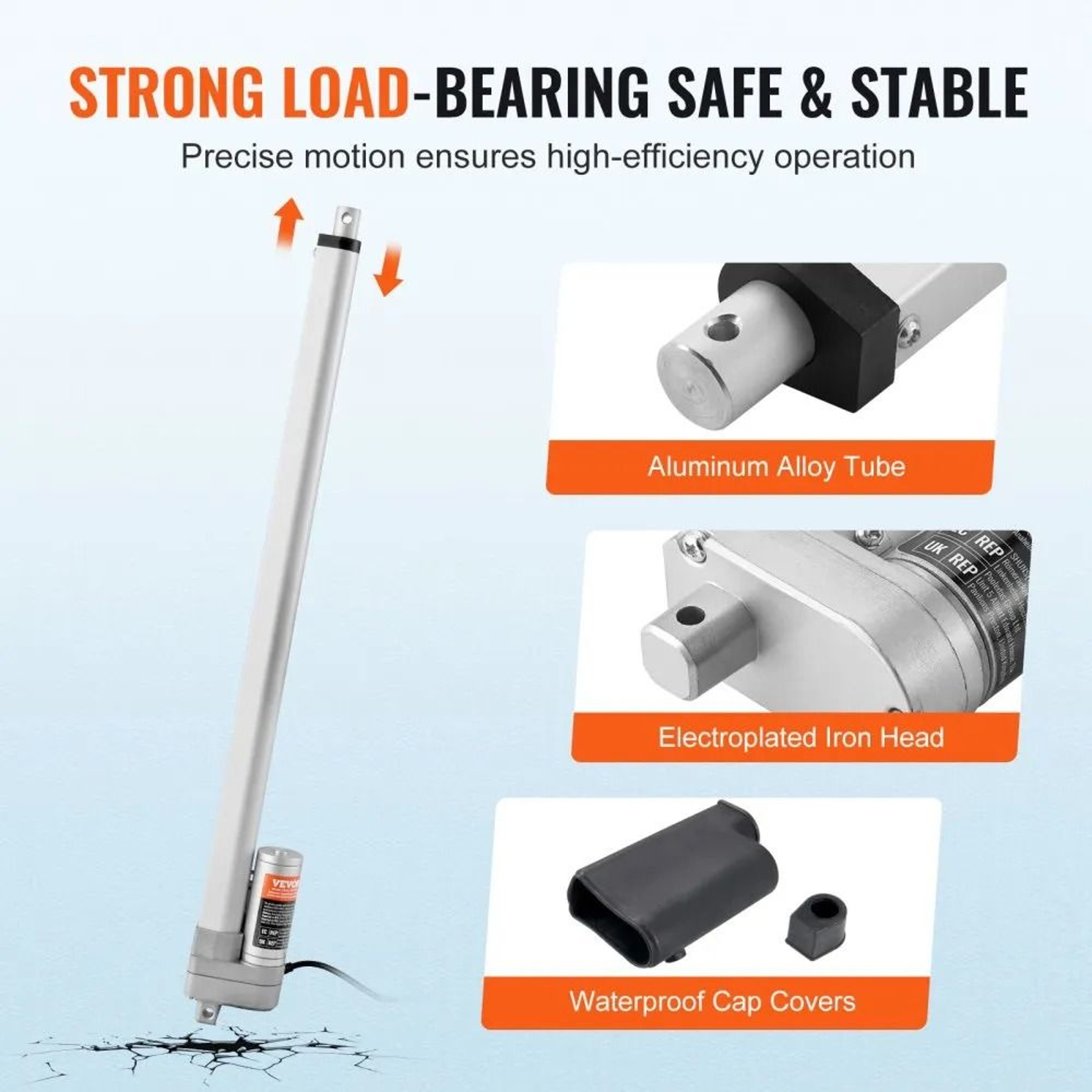 Heavy Duty 12V Linear Actuator 20 Inch Stroke IP65 Waterproof 660lb Electric Motion Lift 4
