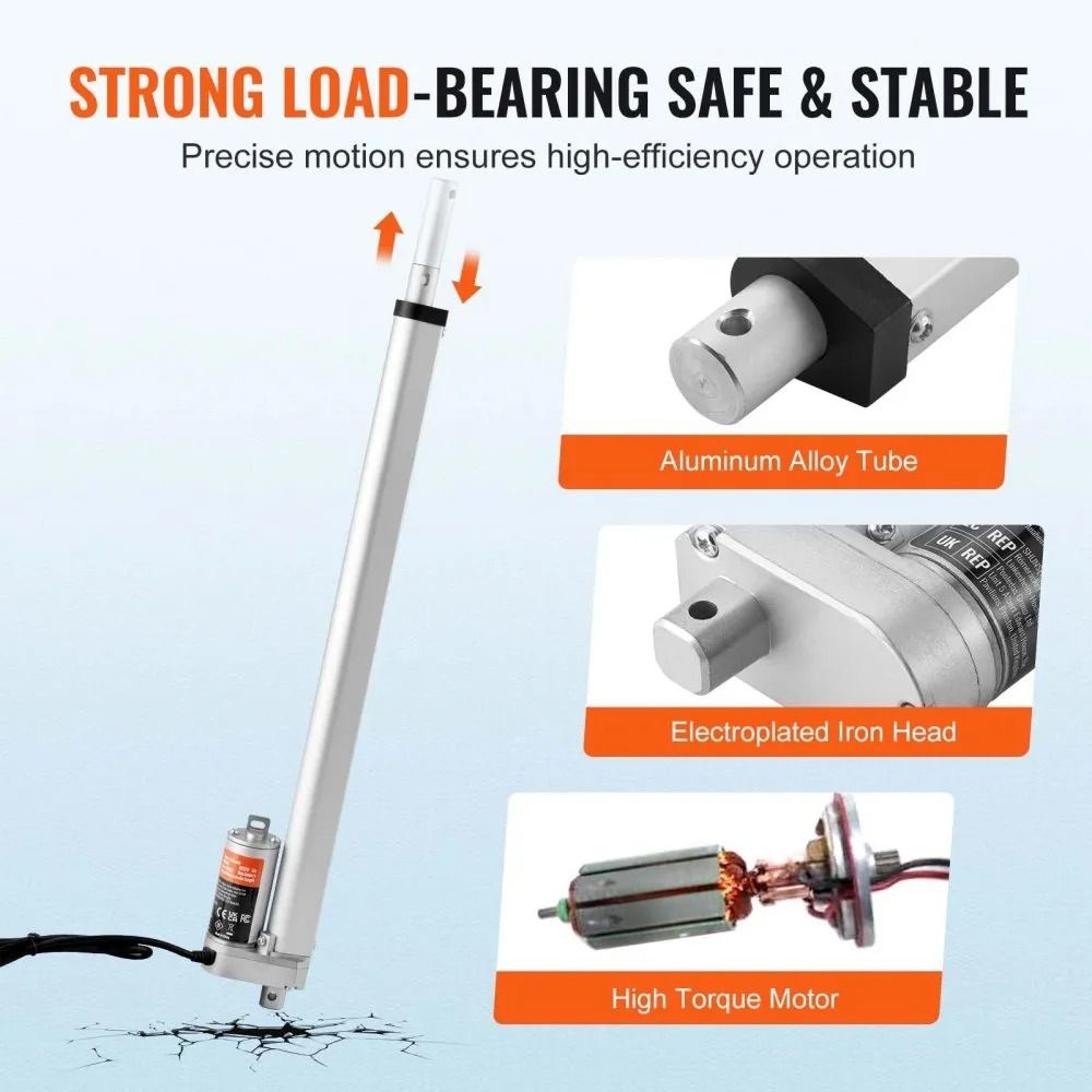 Heavy Duty 12V Linear Actuator With 18 Inch Stroke 330 Lb Load And IP54 Protection 1