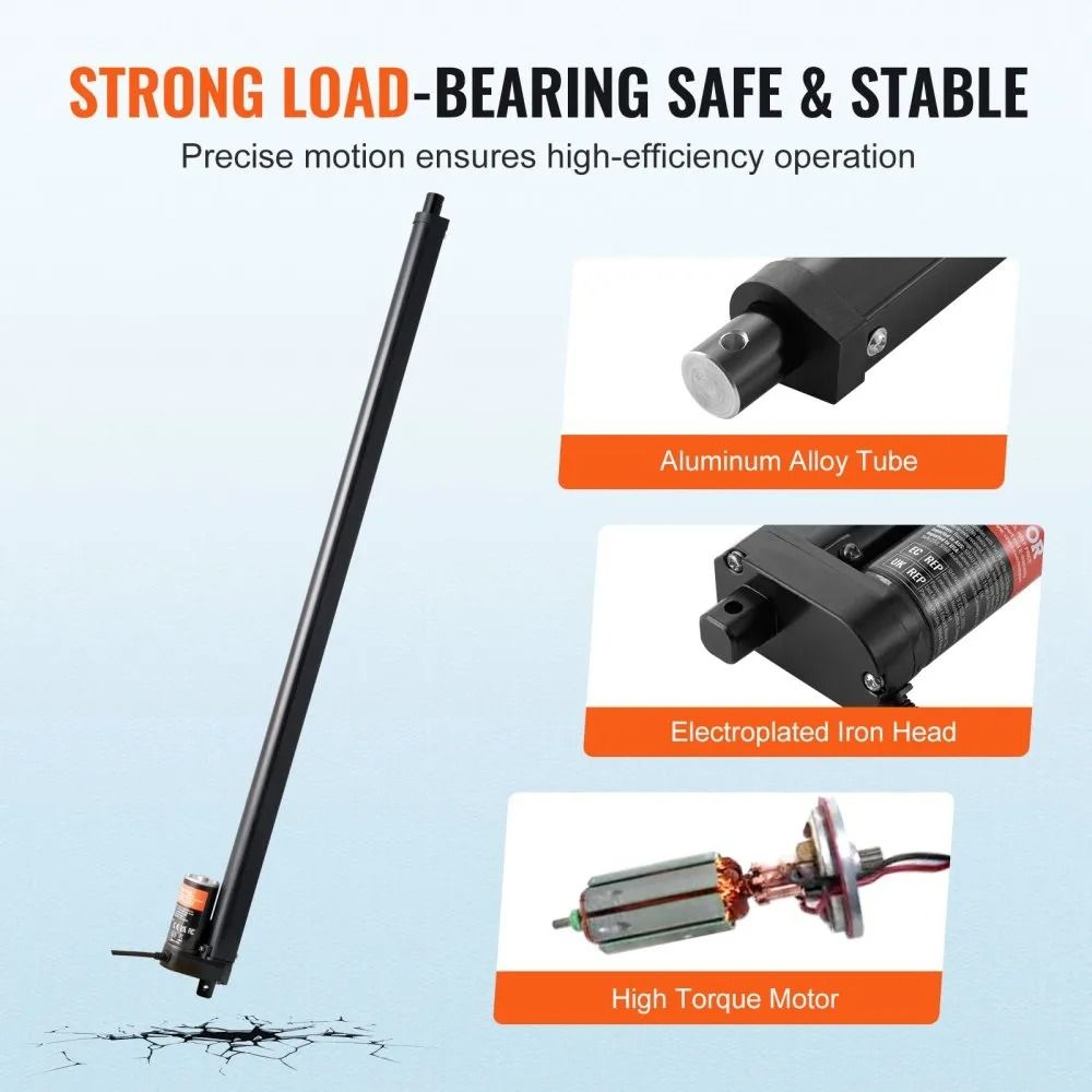 12V Linear Actuator 20 Inch High Speed 220lb Electric Linear Motion Motor 1