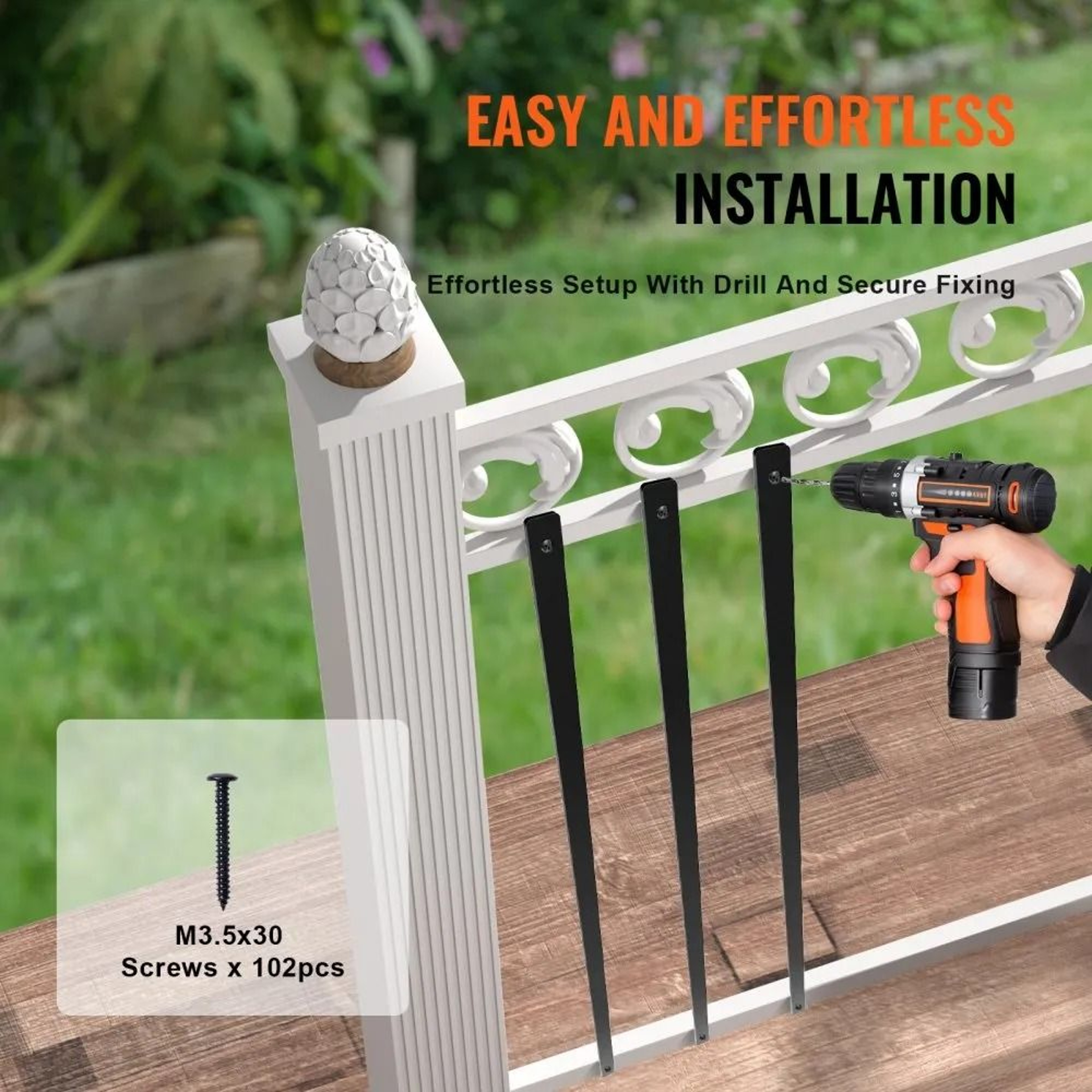 295 Inch Aluminum Stair Balusters 51 Pack Black Deck Railing Spindles For Stairs Porch And Balcony 5