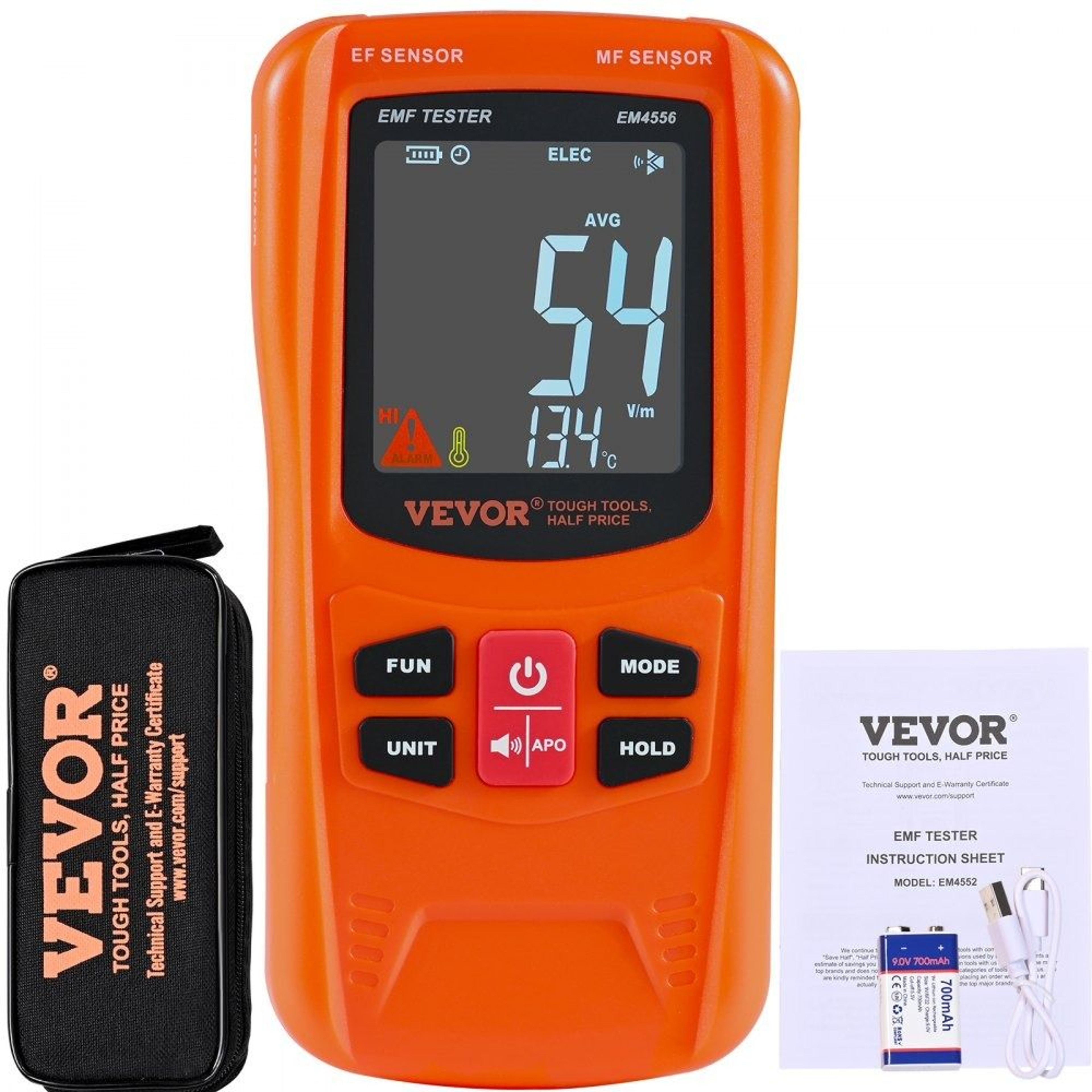 3 In 1 EMF Meter Radiation Detector With EF MF RF Testing 5Hz To 6GHz And LCD Display 0