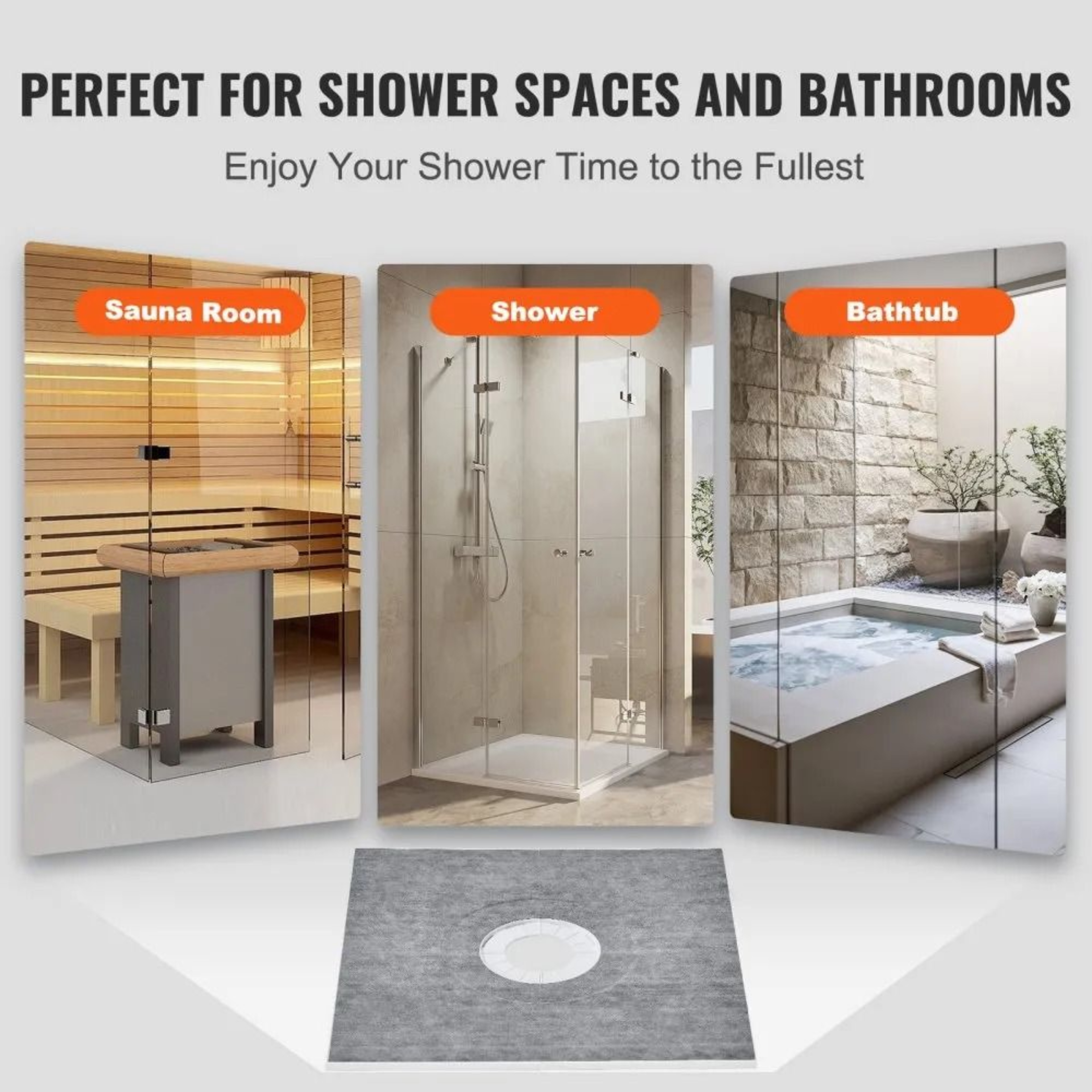 Waterproof 36x36 Shower Pan Kit With Center Drain And Lightweight EPS Base 5