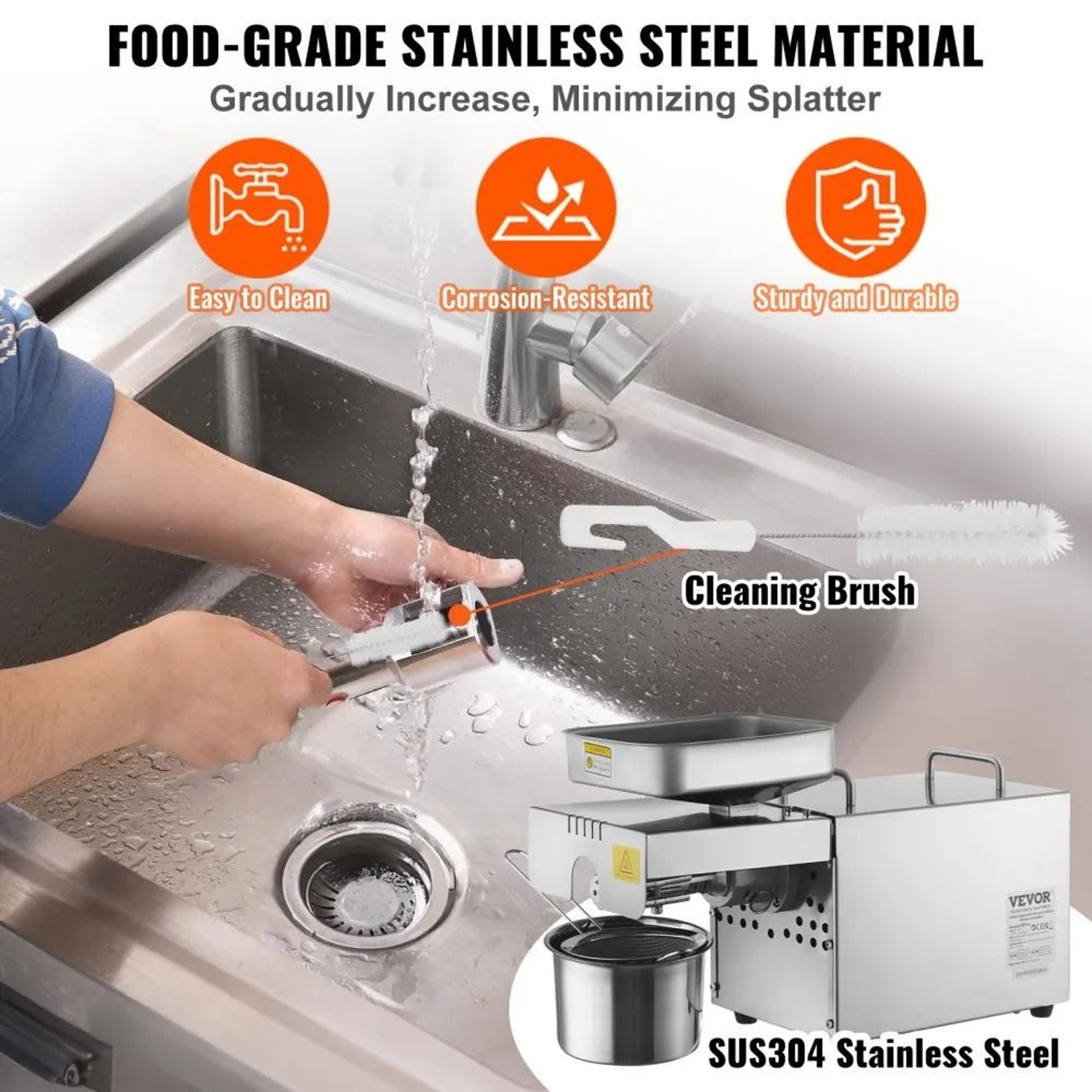 700W Electric Oil Press Machine Stainless Steel Seed Oil Extractor For Fresh Homemade Oils 5