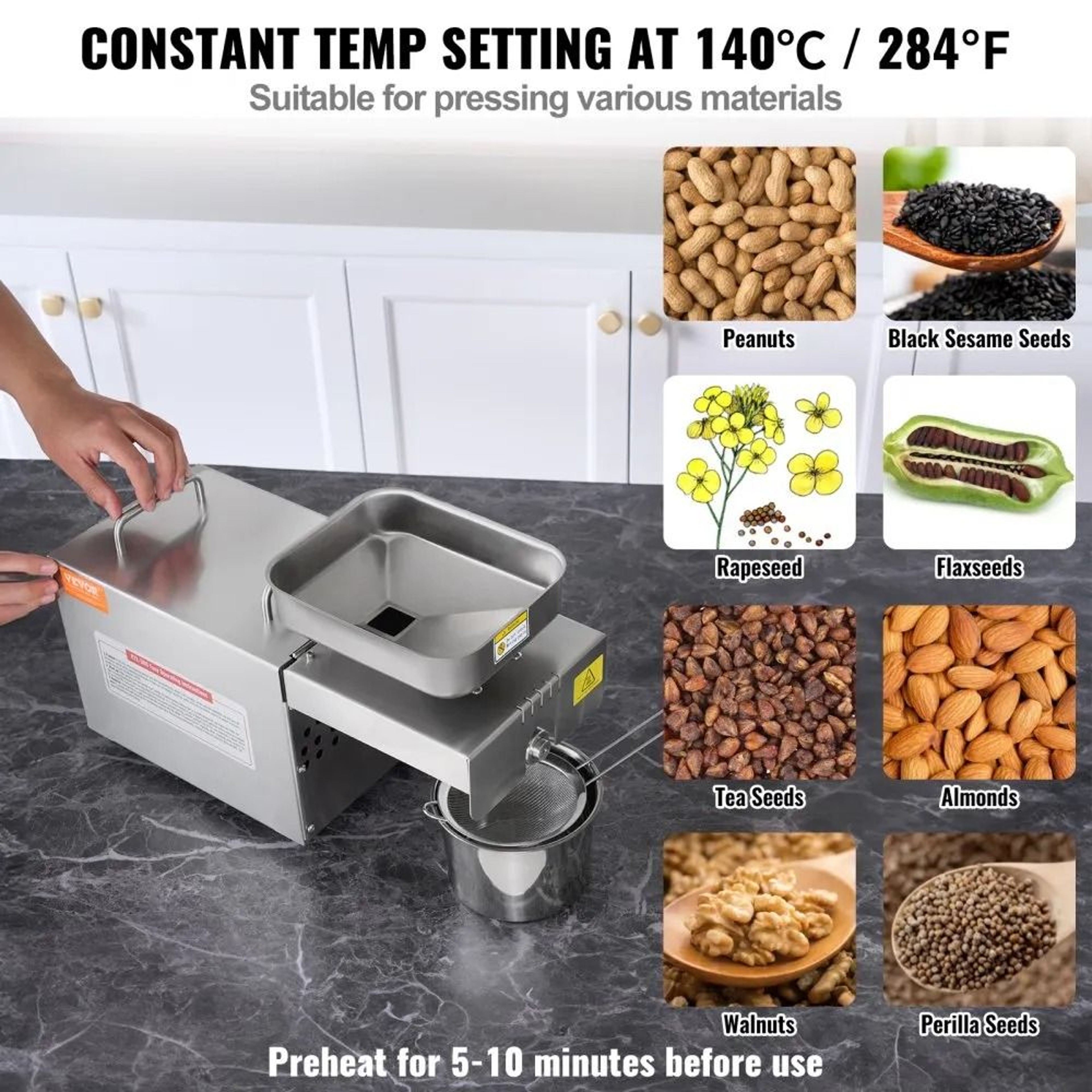 700W Electric Oil Press Machine Stainless Steel Seed Oil Extractor For Fresh Homemade Oils 3