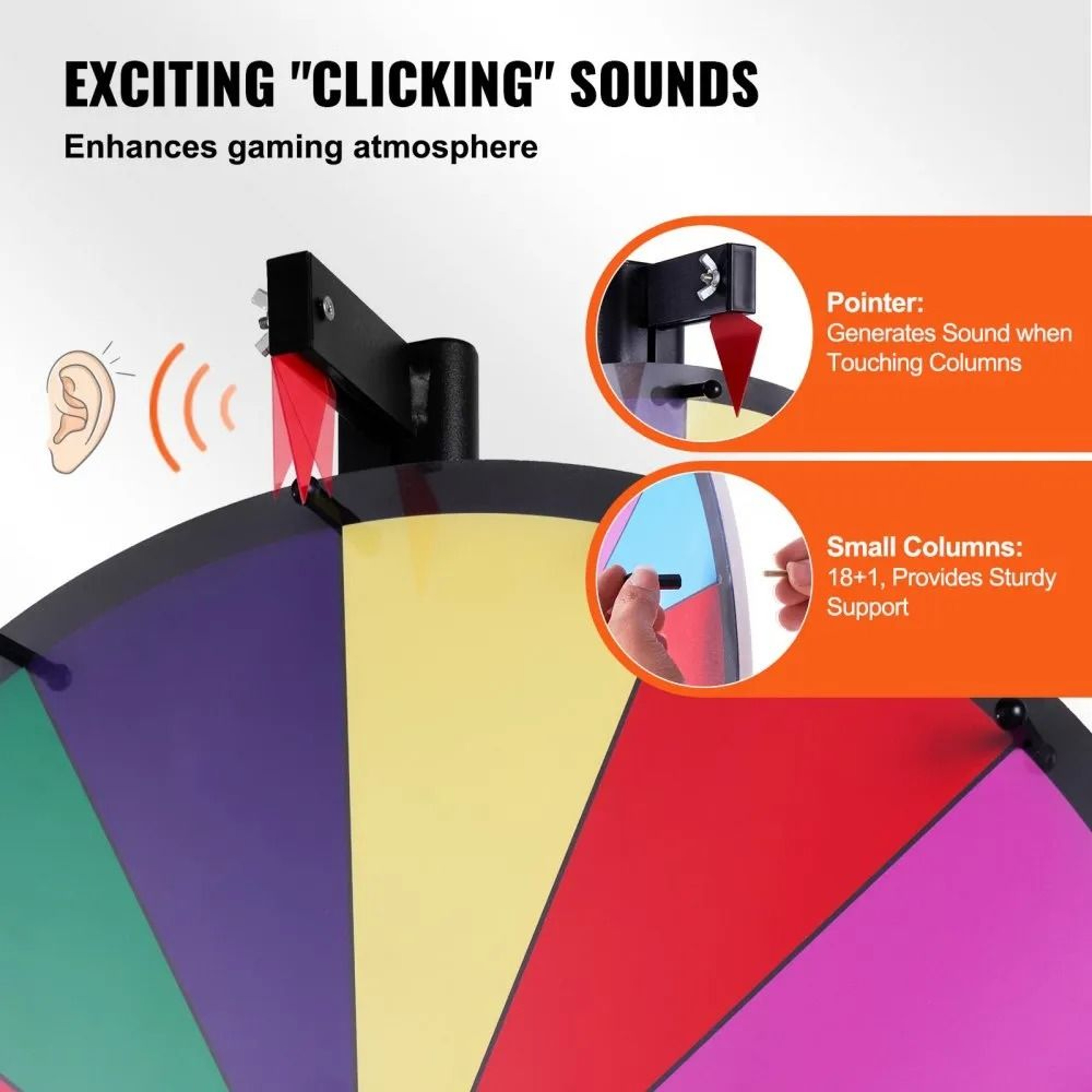 36 Inch Spinning Prize Wheel With 18 Customizable Slots And Floor Stand 2