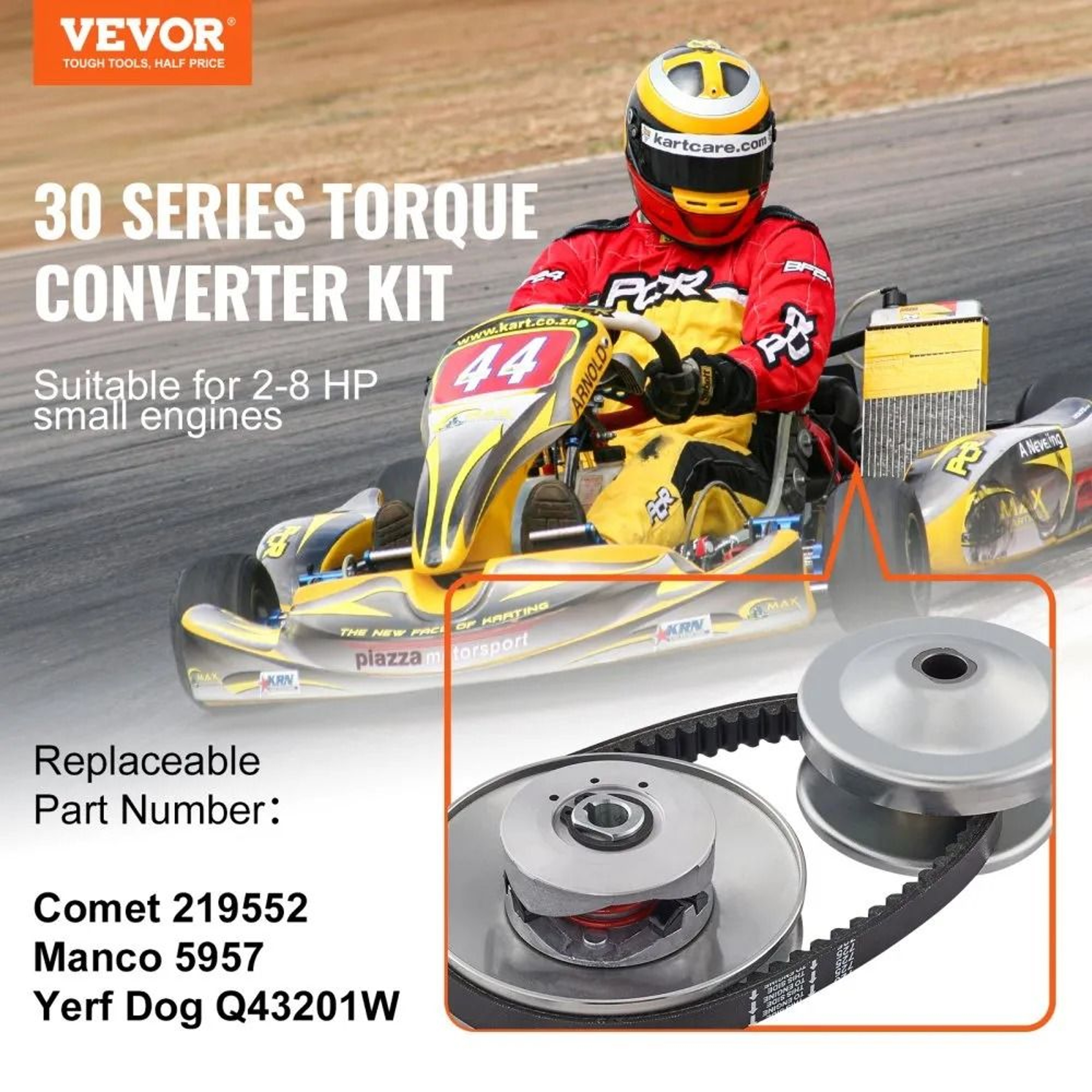 30 Series Go Kart Torque Converter Clutch Kit For 2 To 8 HP Small Engines 6