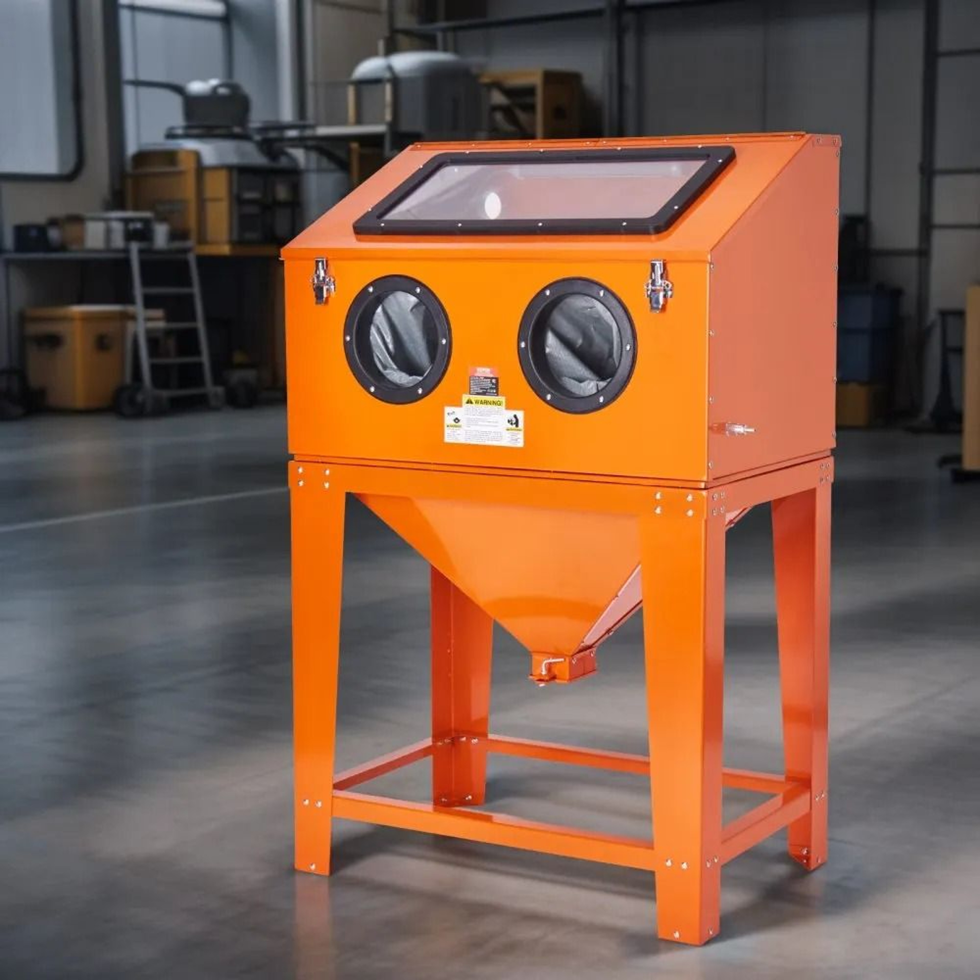90 Gallon Sandblasting Cabinet With Dust Collector For Rust And Paint Removal 7