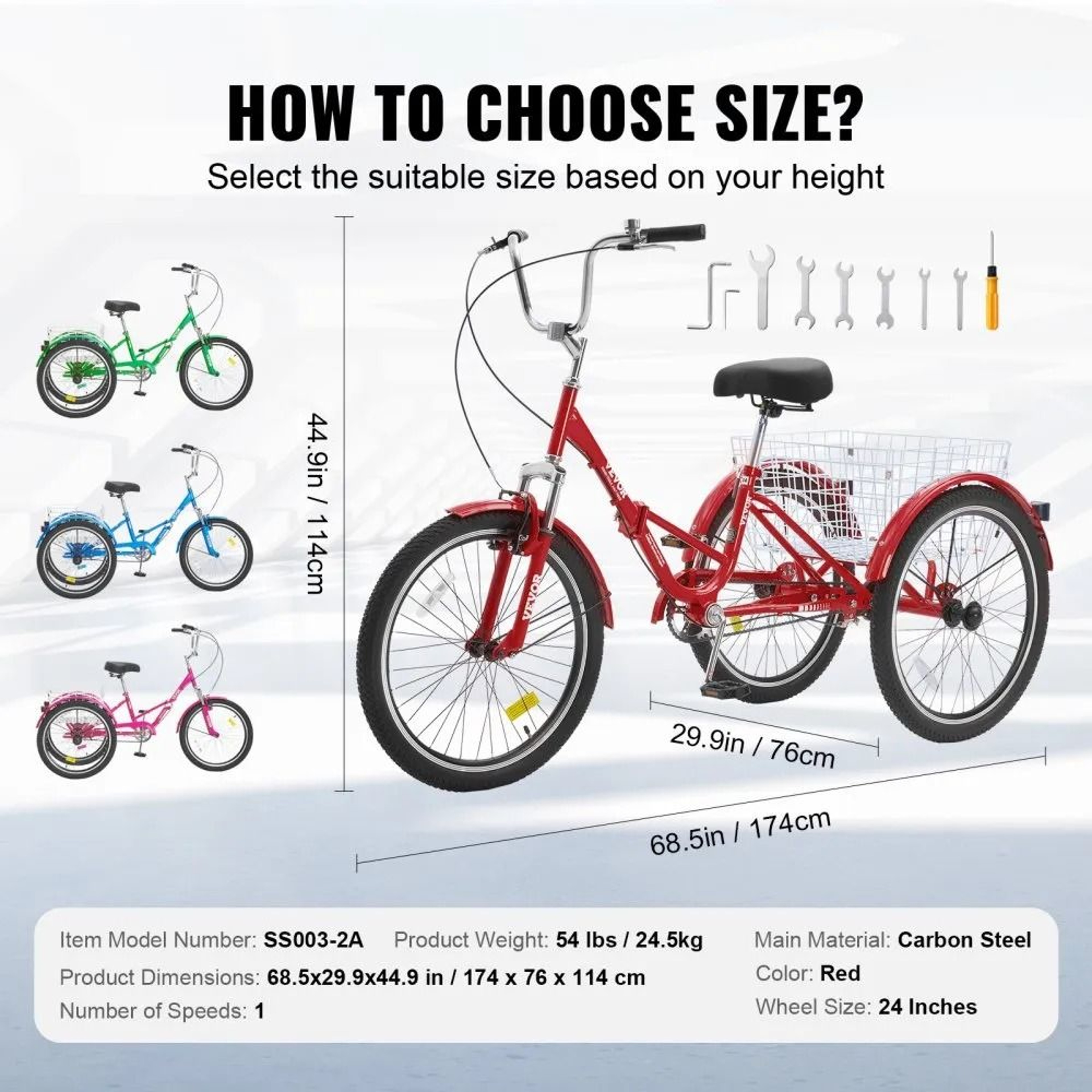 Folding Adult Tricycle With Large Basket Adjustable Seat And Stable 3 Wheel Cruiser Design 2