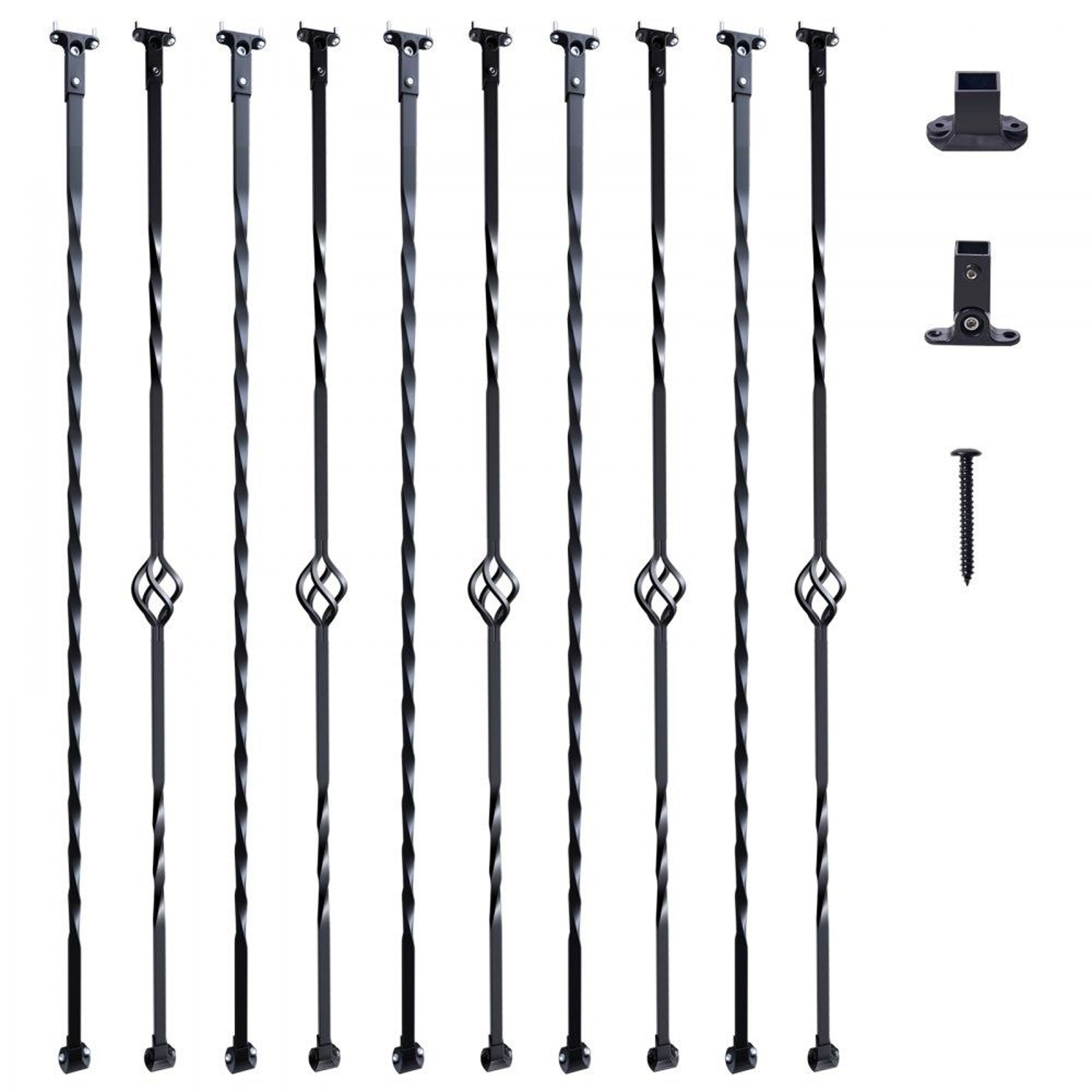 Decorative Metal Stair Balusters 44 Inch Galvanized Steel Railing Spindles 10 Pack 7