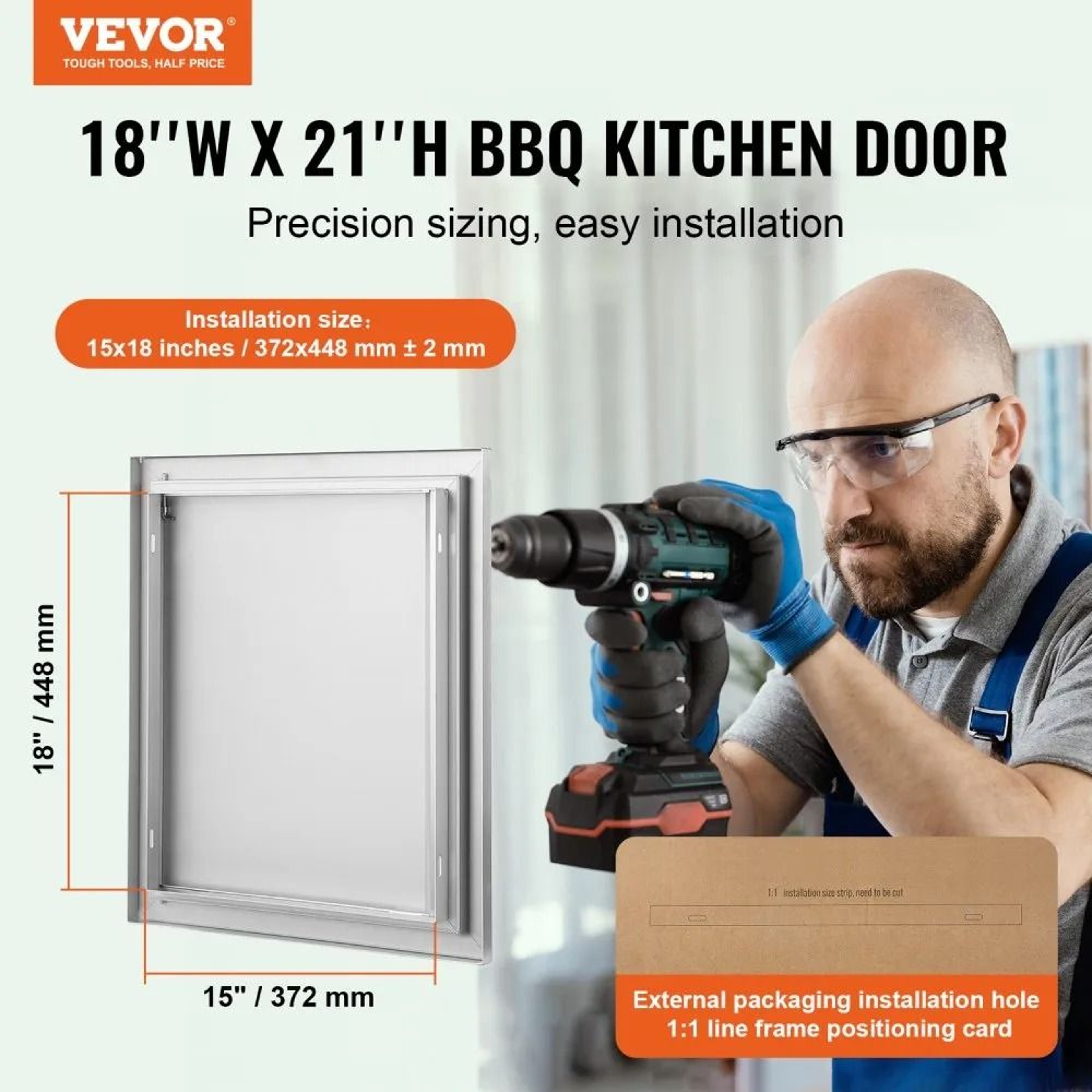 Stainless Steel BBQ Access Door For Outdoor Kitchen Grill Island Cabinet 4