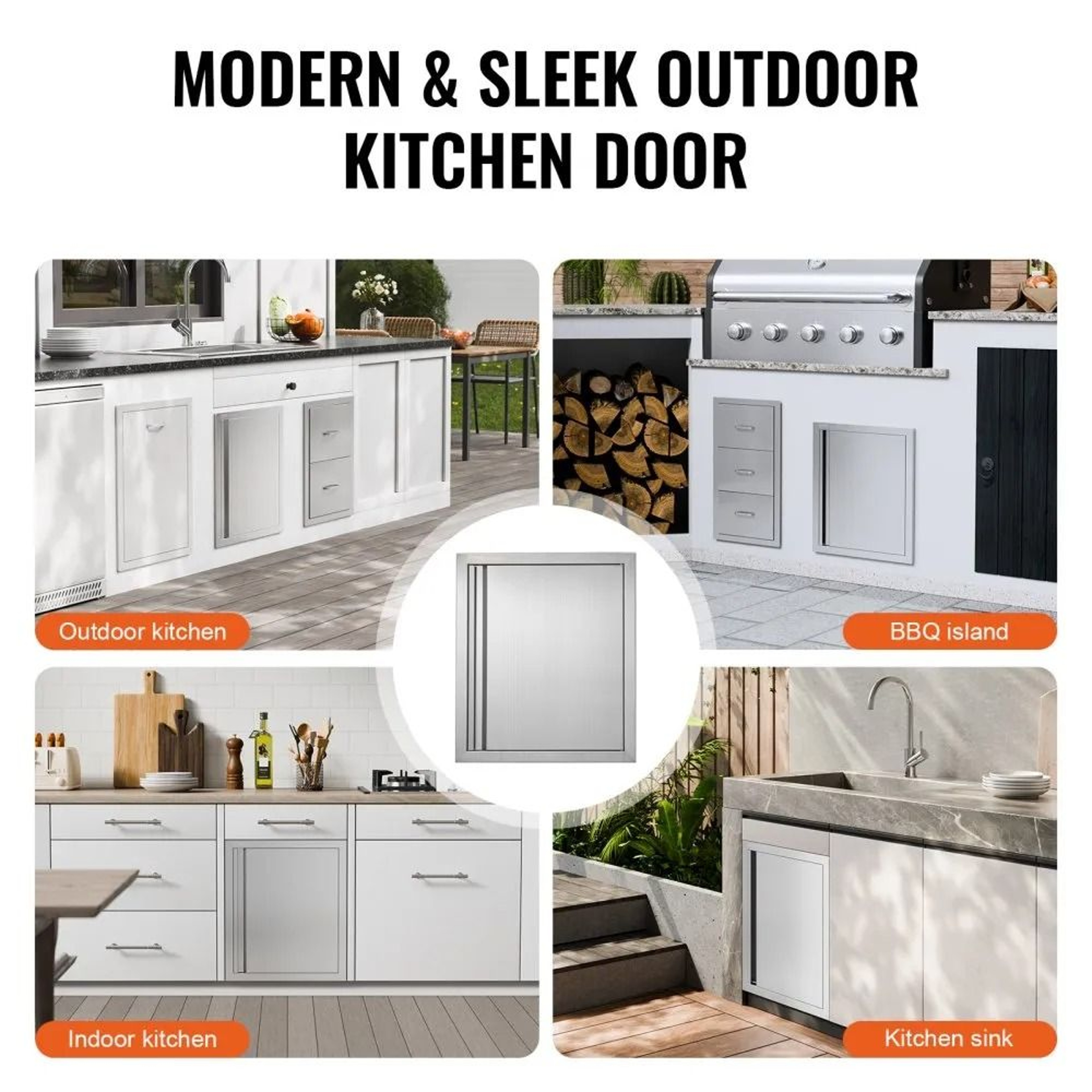 Stainless Steel BBQ Access Door For Outdoor Kitchen Grill Island Cabinet 5
