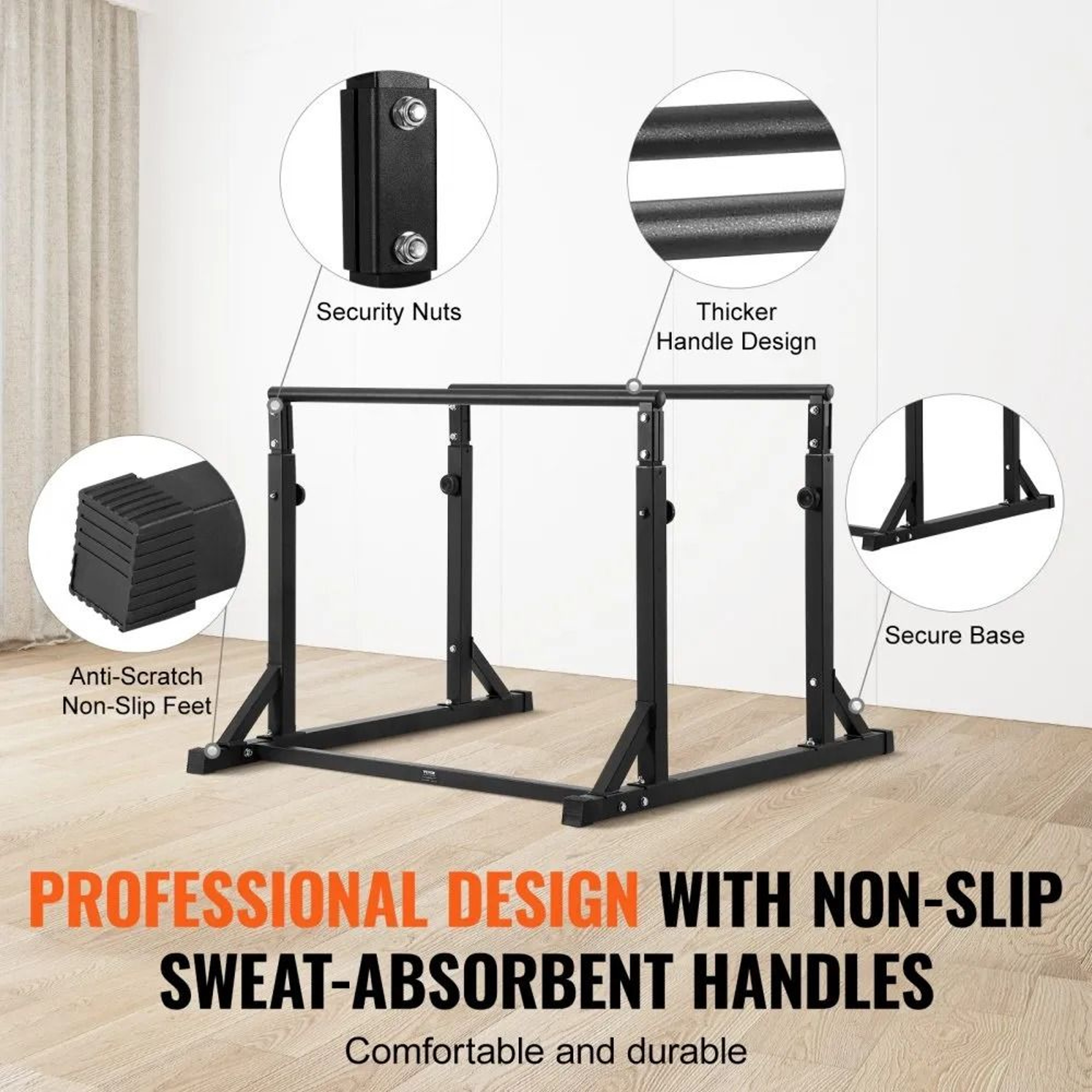 Adjustable Heavy Duty Dip Bar Station For Home Gym Strength Training 3