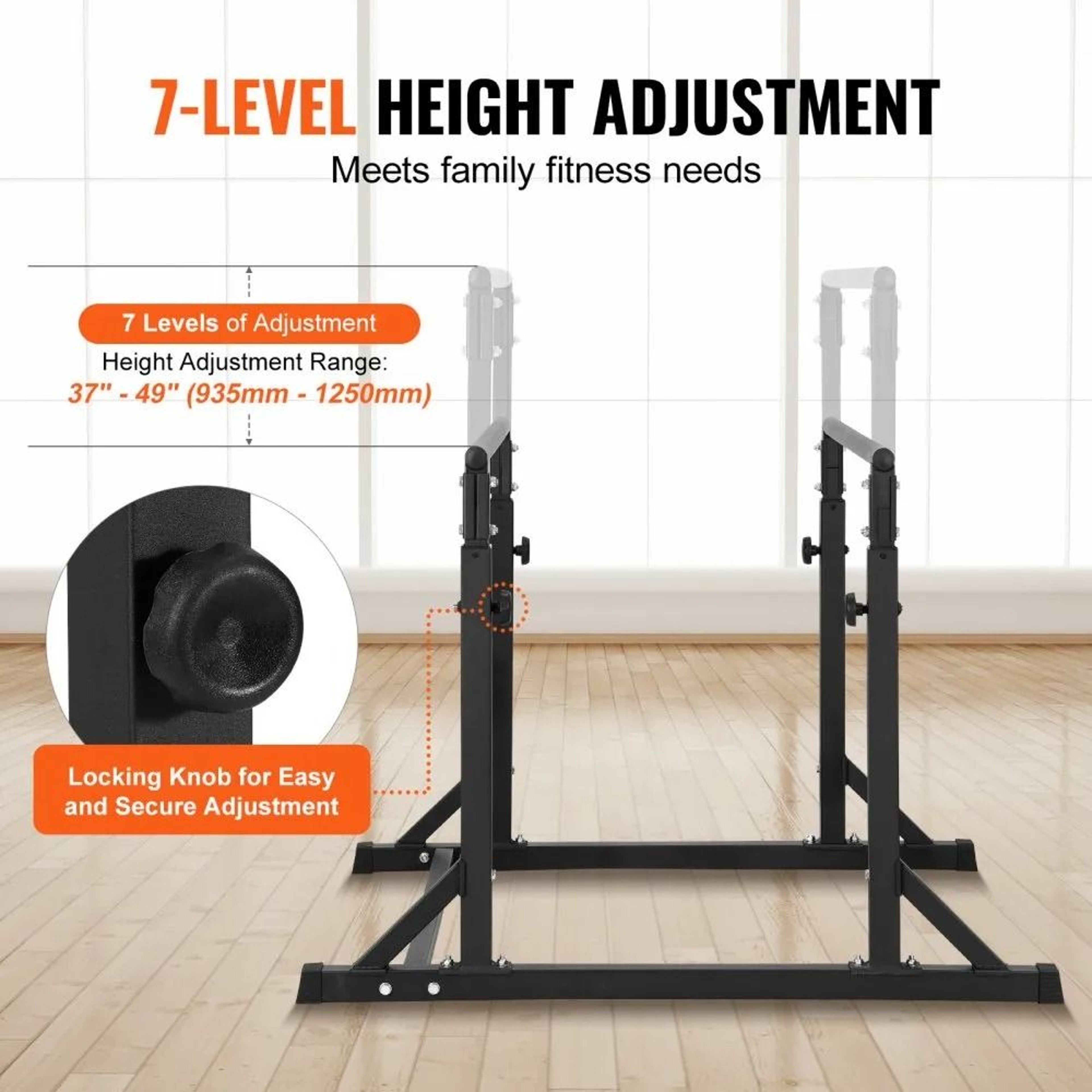 Adjustable Heavy Duty Dip Bar Station For Home Gym Strength Training 5