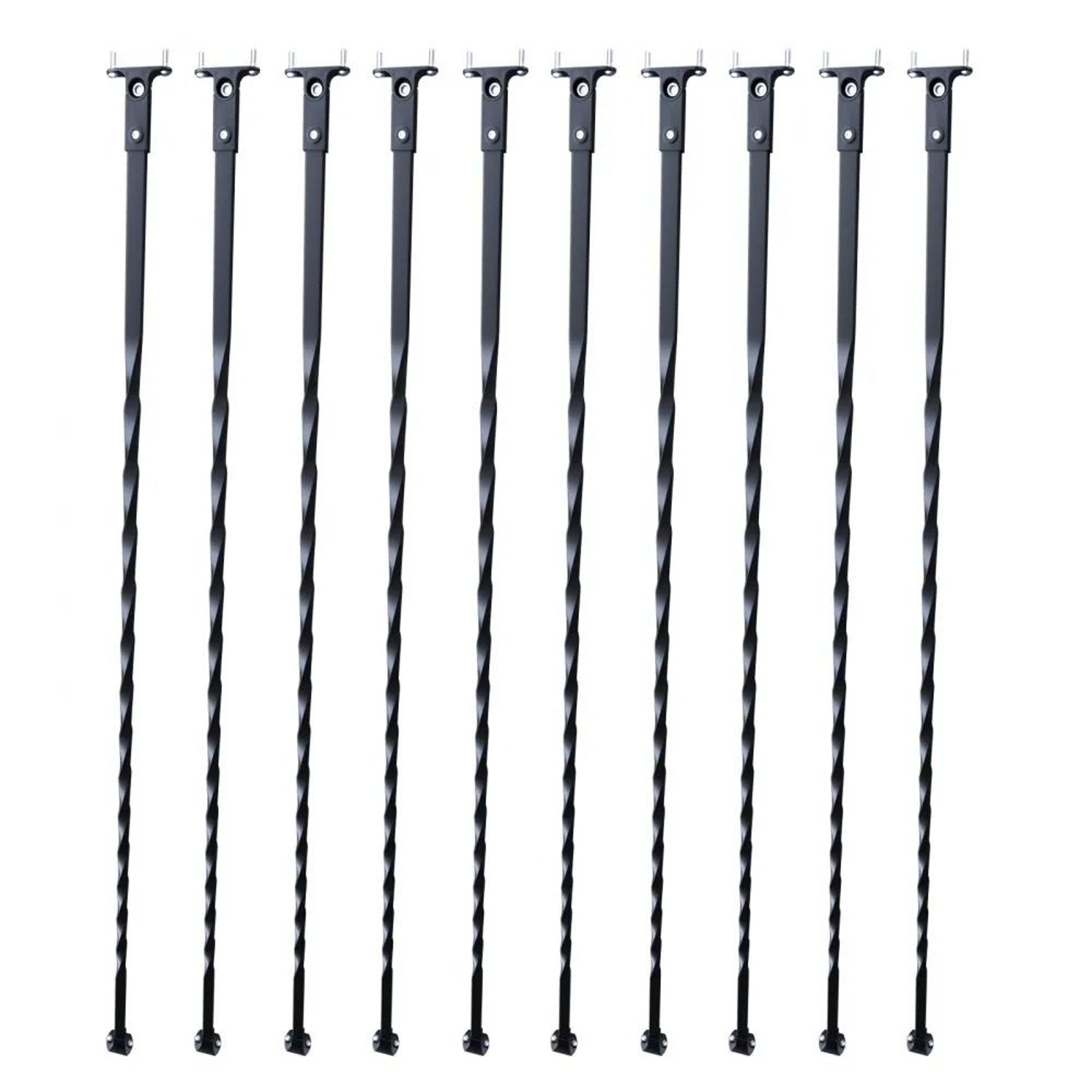 44 Inch Metal Stair Balusters Spiral Galvanized Steel Decorative Railing Spindles 10 Pack 7