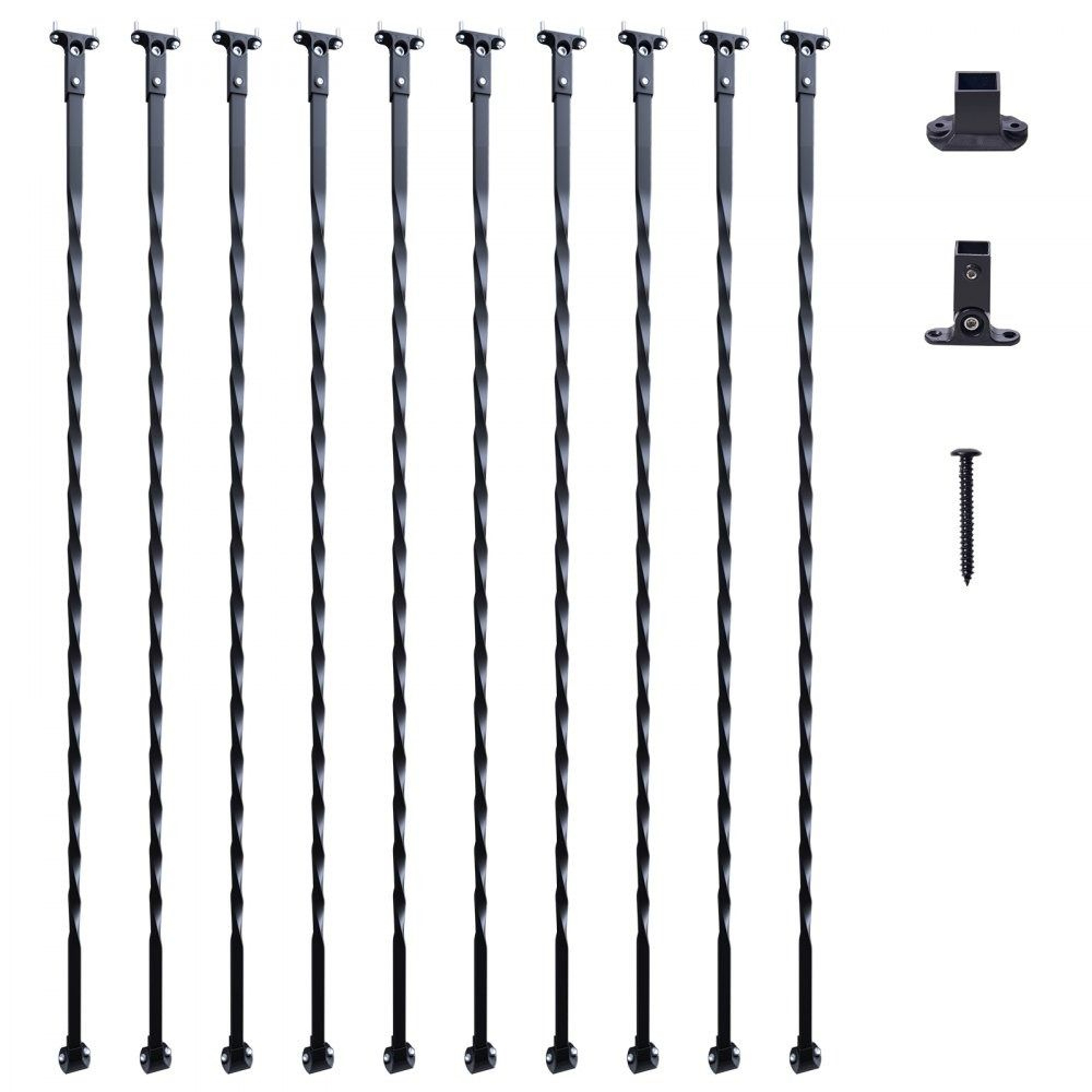 44 Inch Metal Stair Balusters Spiral Galvanized Steel Decorative Railing Spindles 10 Pack 0