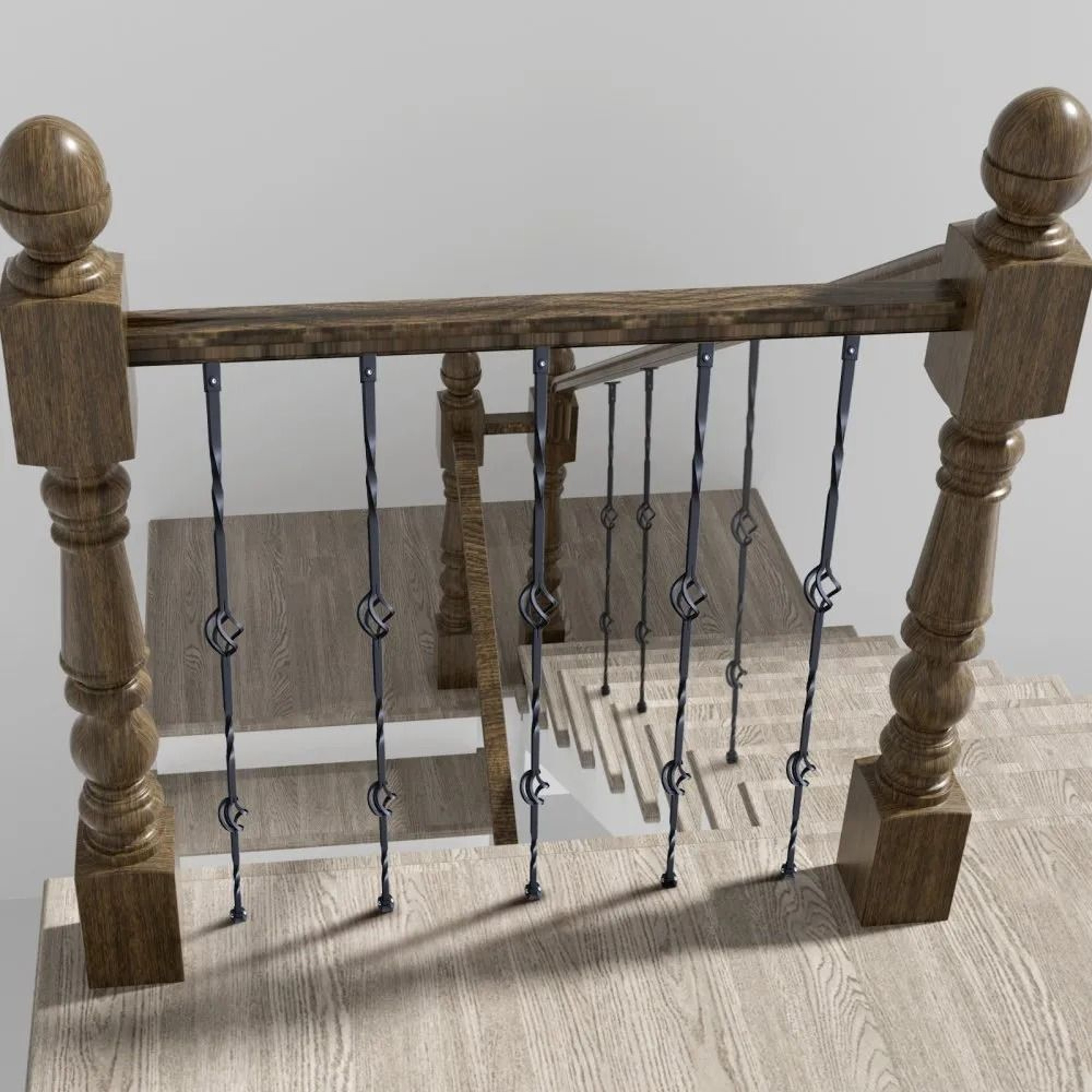 Double Basket Metal Stair Balusters 44 Inch Galvanized Steel Railing Spindles 10 Pack 6