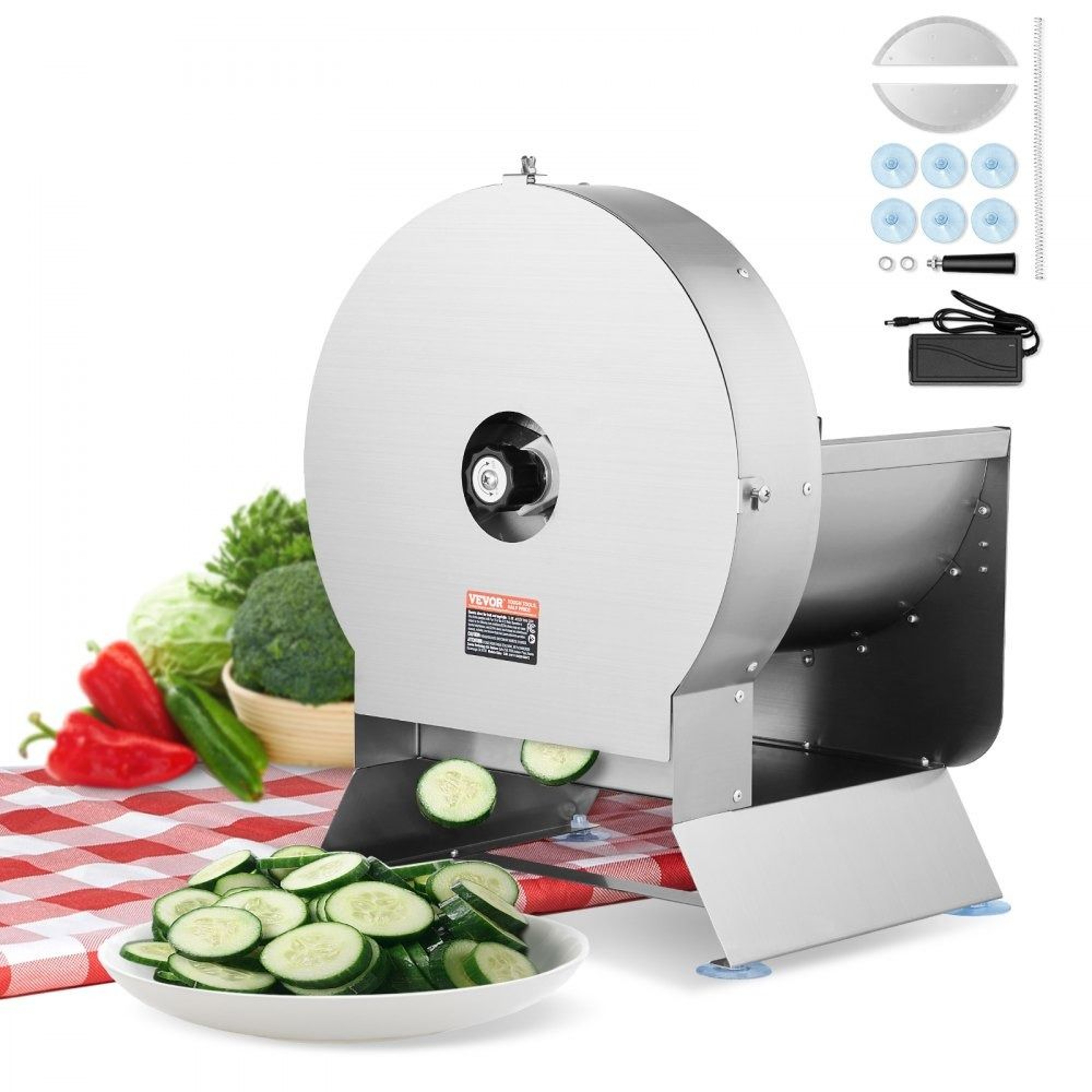 Commercial Electric Vegetable Slicer With Adjustable Thickness And Manual Mode 0