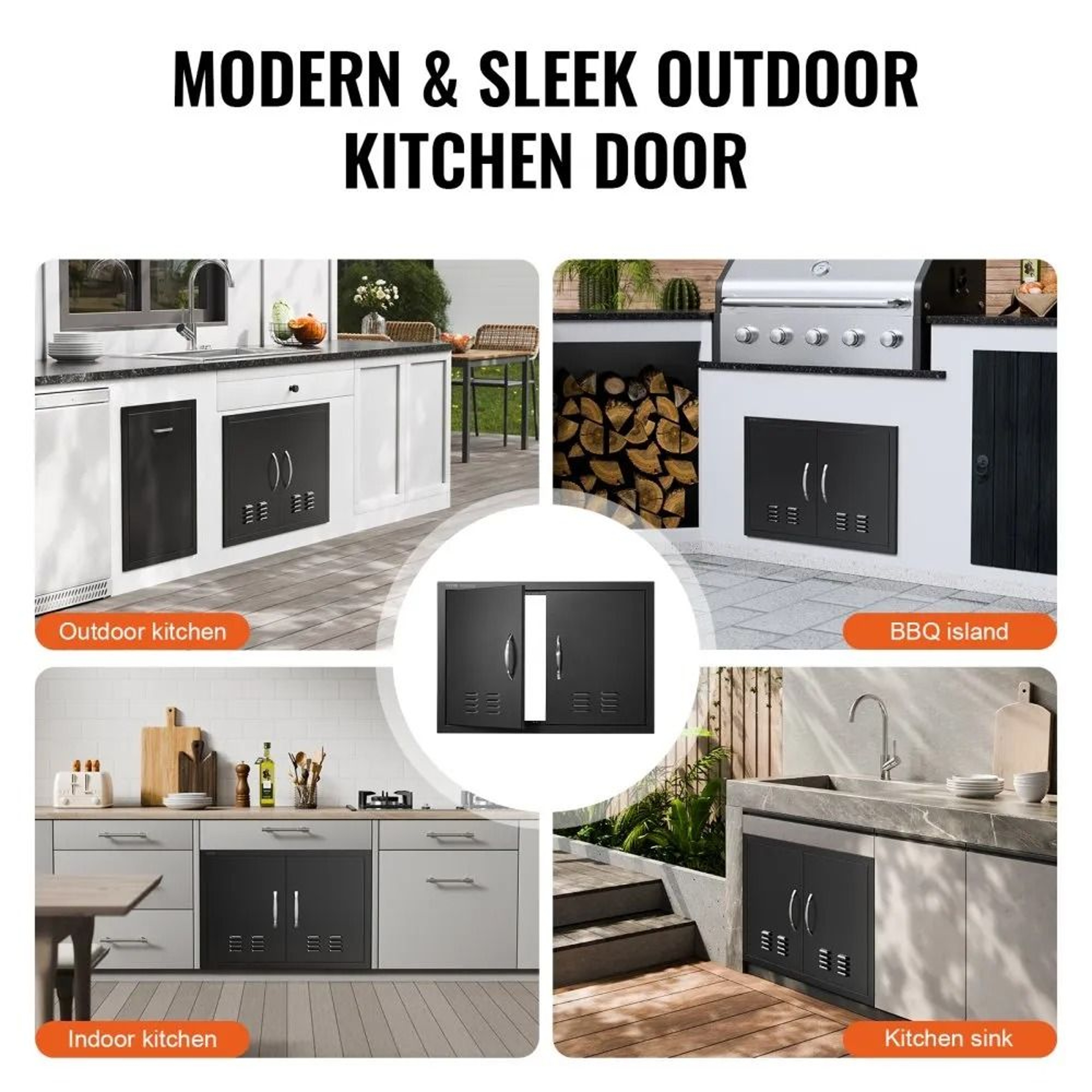30 Inch BBQ Access Door Double Outdoor Kitchen Cabinet Door With Vents 5