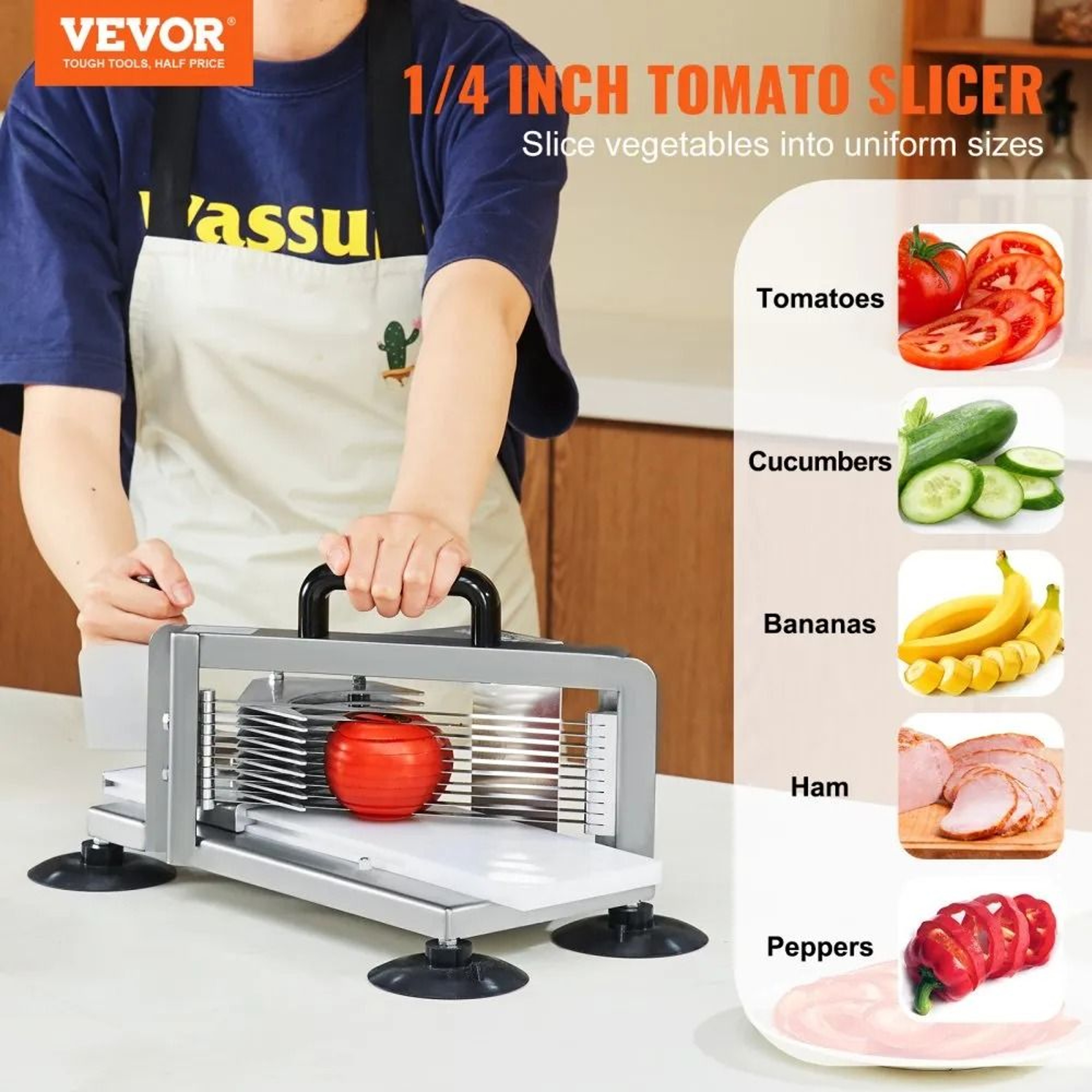 Commercial Tomato Slicer With 14 Inch Stainless Steel Blades And Non Slip Base 1