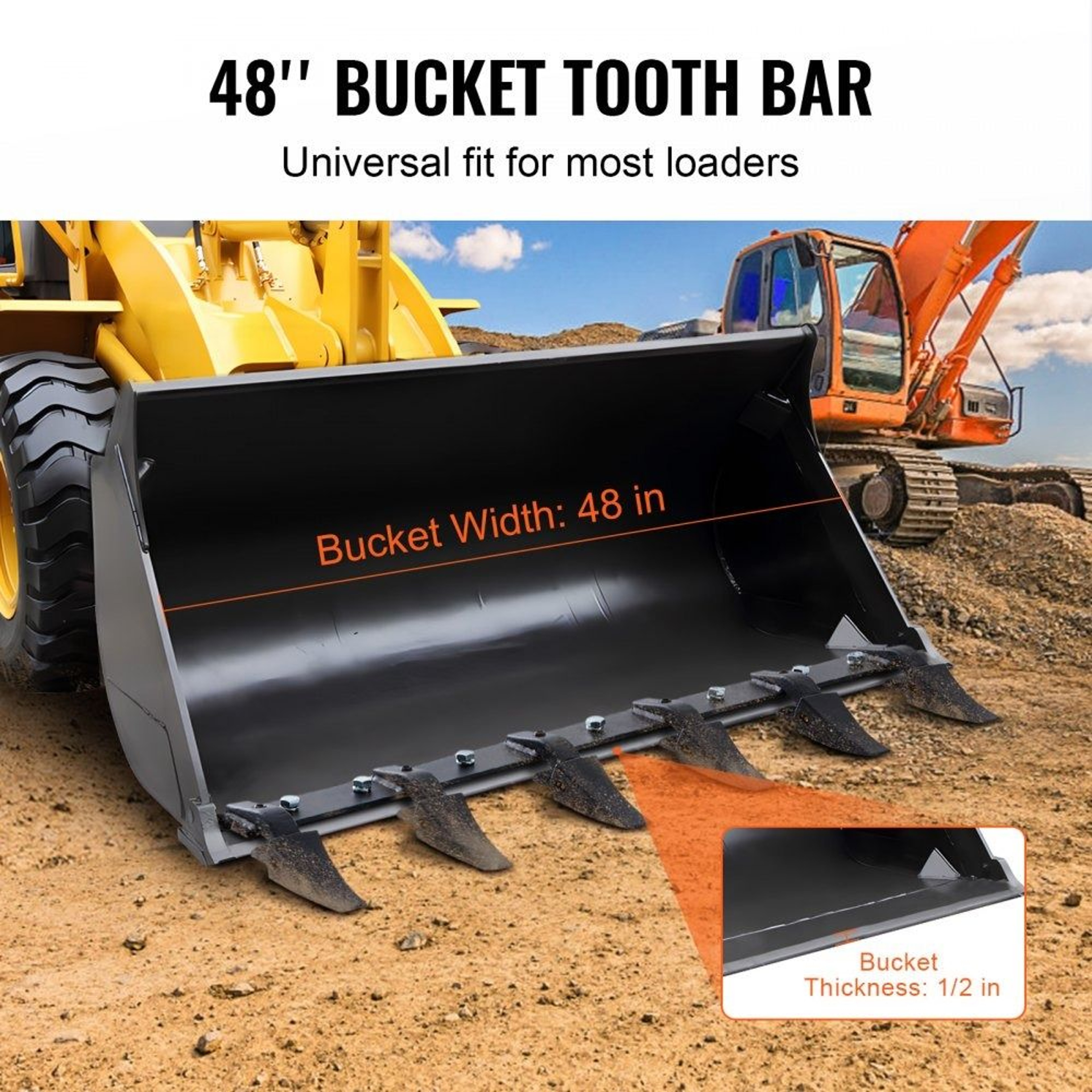 48 Inch Heavy Duty Bucket Tooth Bar With 6 Teeth For Tractor Loader And Skid Steer 3