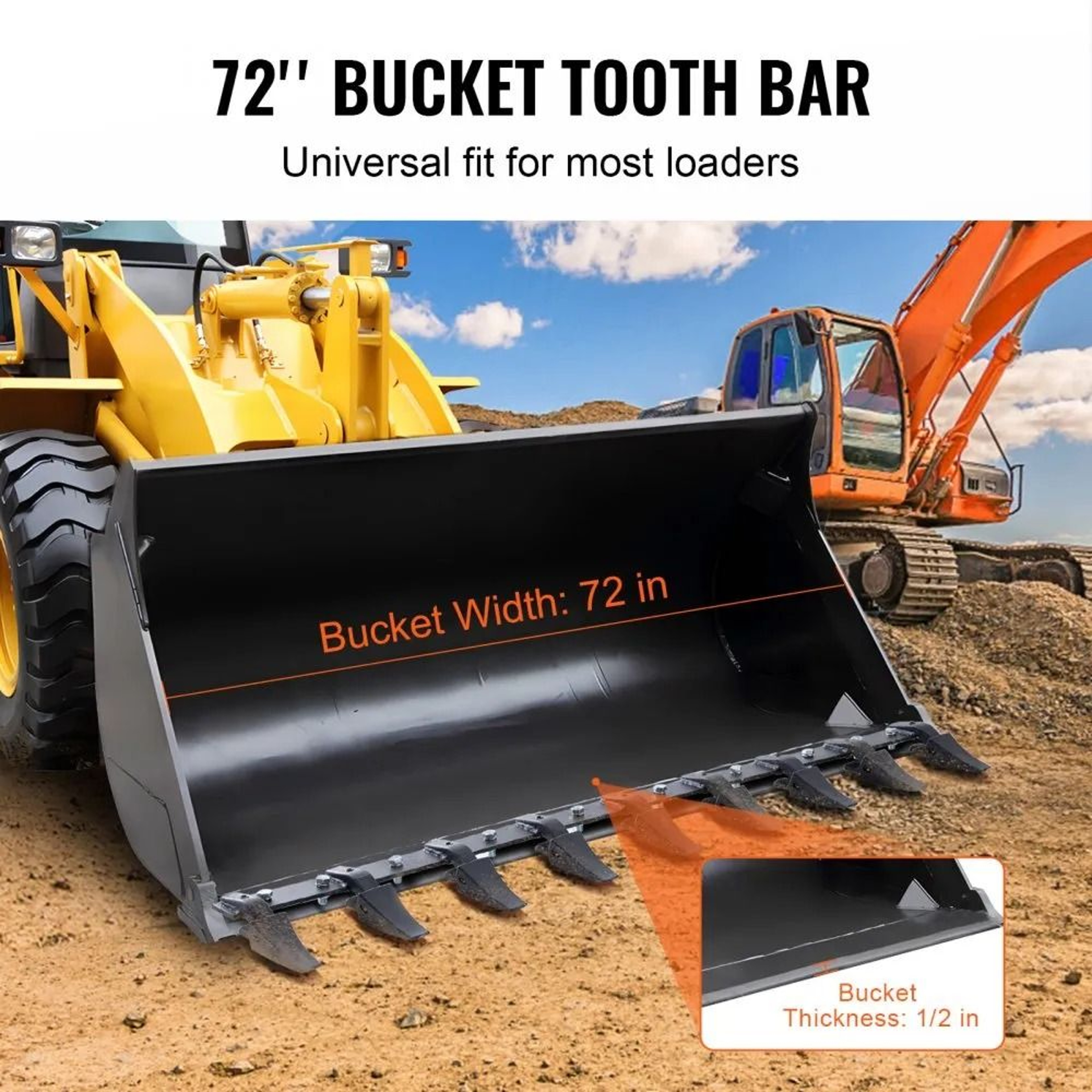 72 Inch Heavy Duty Bucket Tooth Bar With 9 Teeth For Tractor Loader And Skid Steer 1