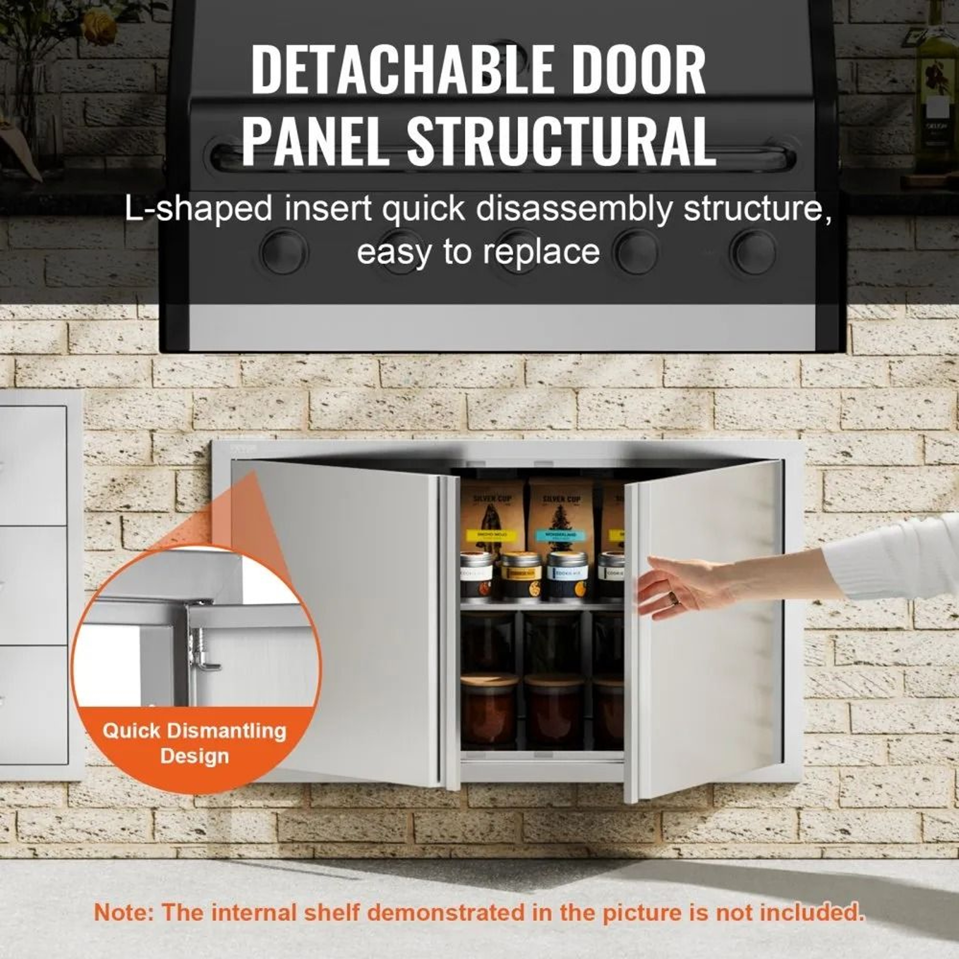 Stainless Steel BBQ Access Door For Outdoor Kitchen Grill Islands 4