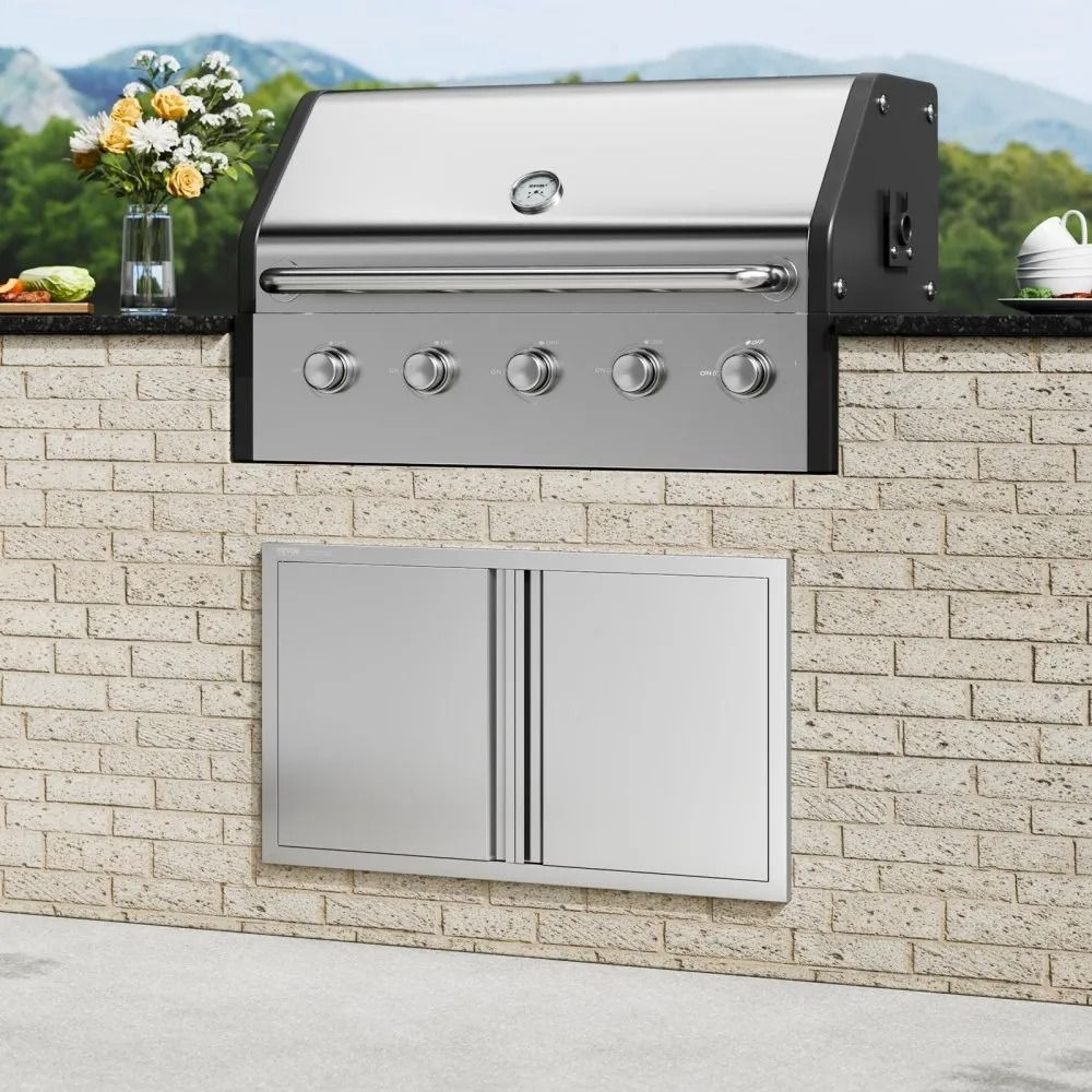 Stainless Steel BBQ Access Door For Outdoor Kitchen Grill Islands 6
