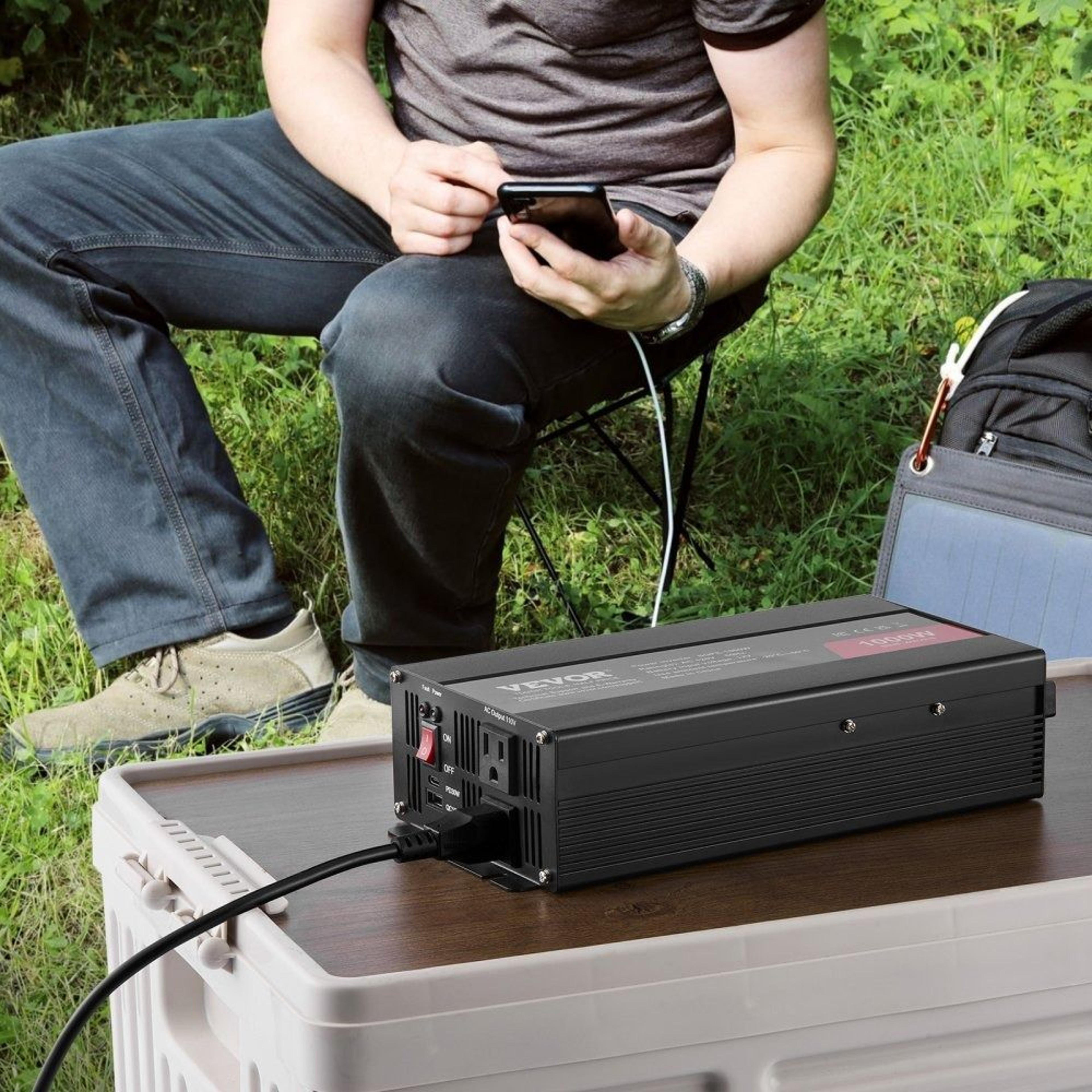 1000W Pure Sine Wave Power Inverter 12V To 120V With USB Type C And Remote Control 6