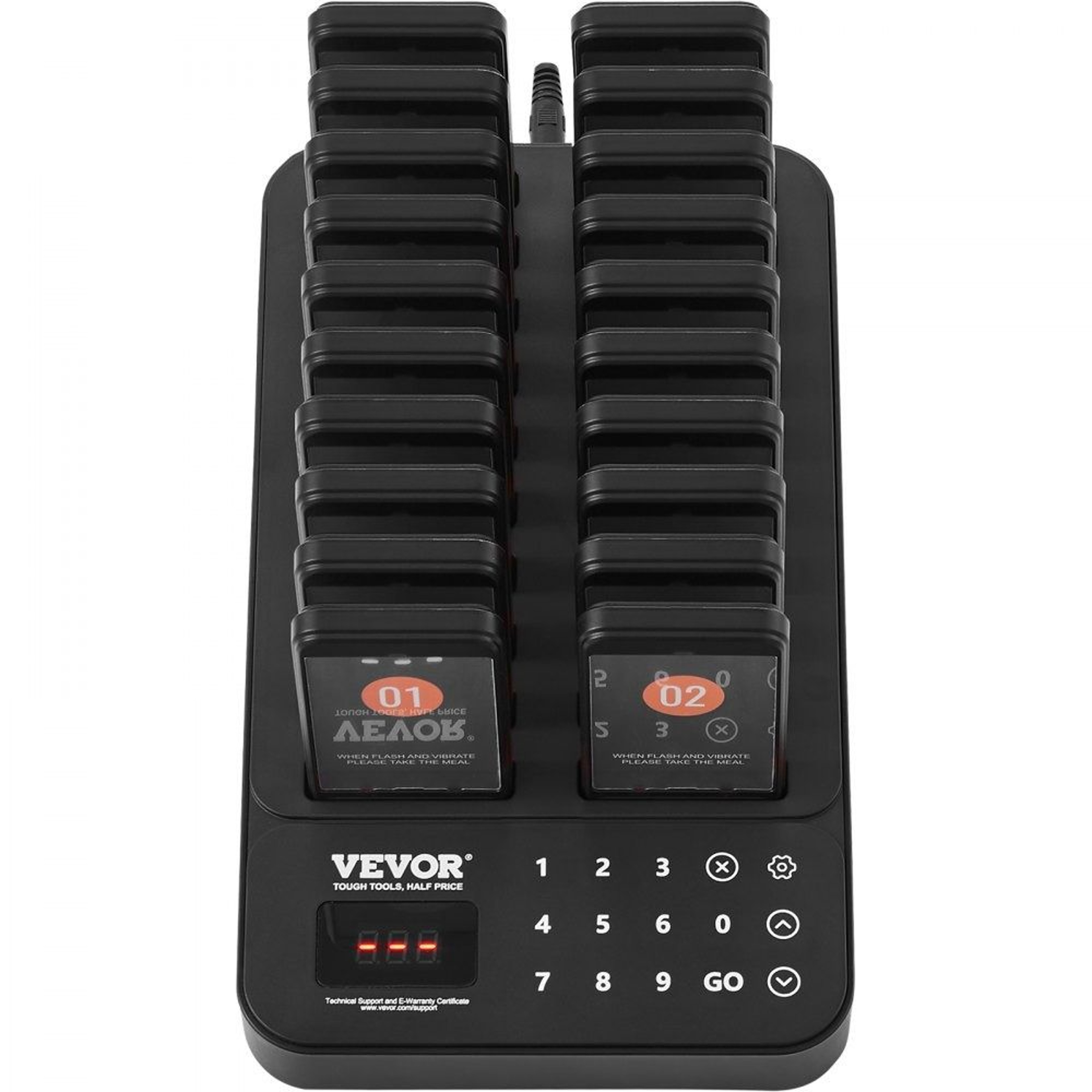 Wireless Restaurant Pager System With 20 Guest Buzzers Long Range Queue Calling System 7