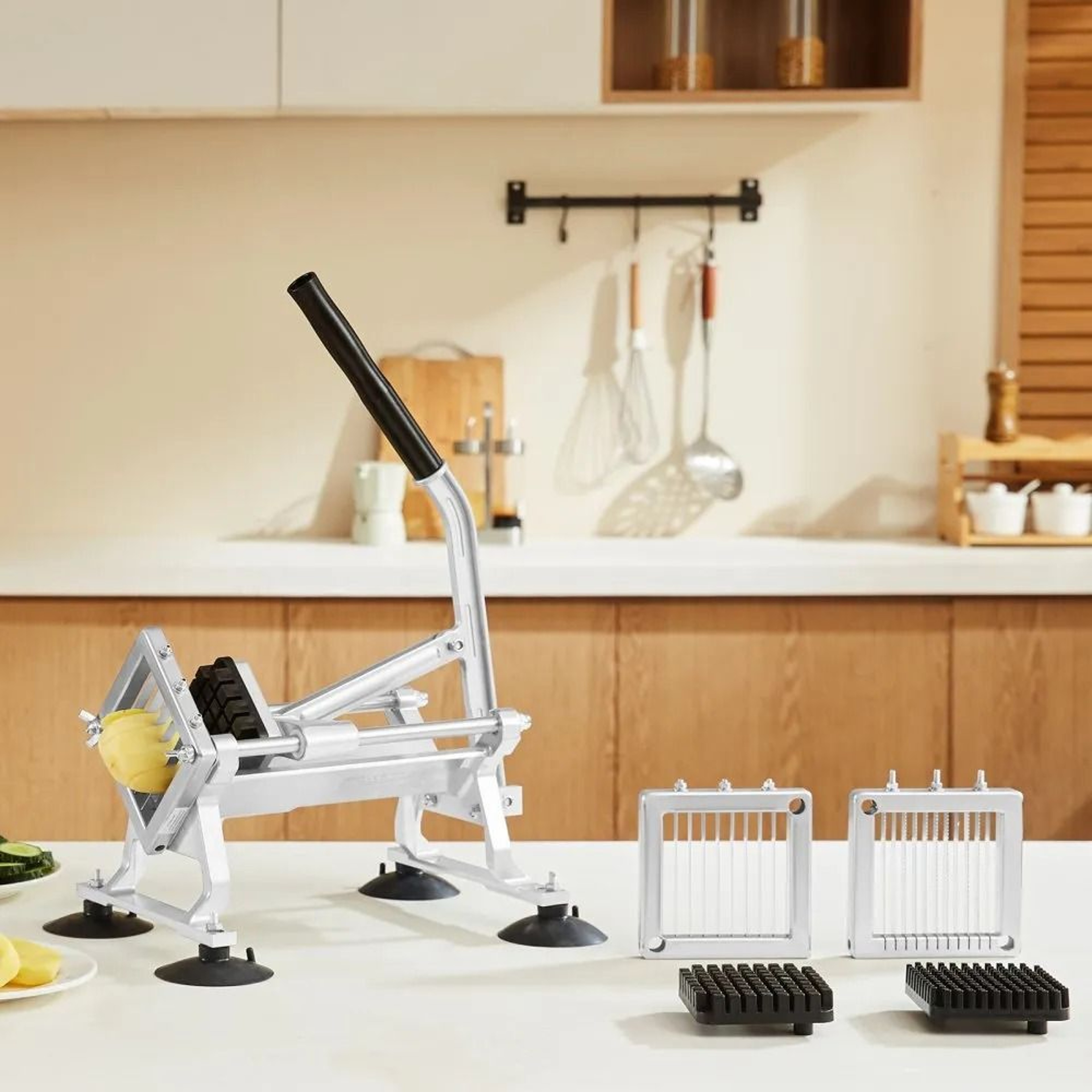 Commercial Vegetable Slicer With 3 Cutting Sizes Manual Fruit And Vegetable Cutter 6