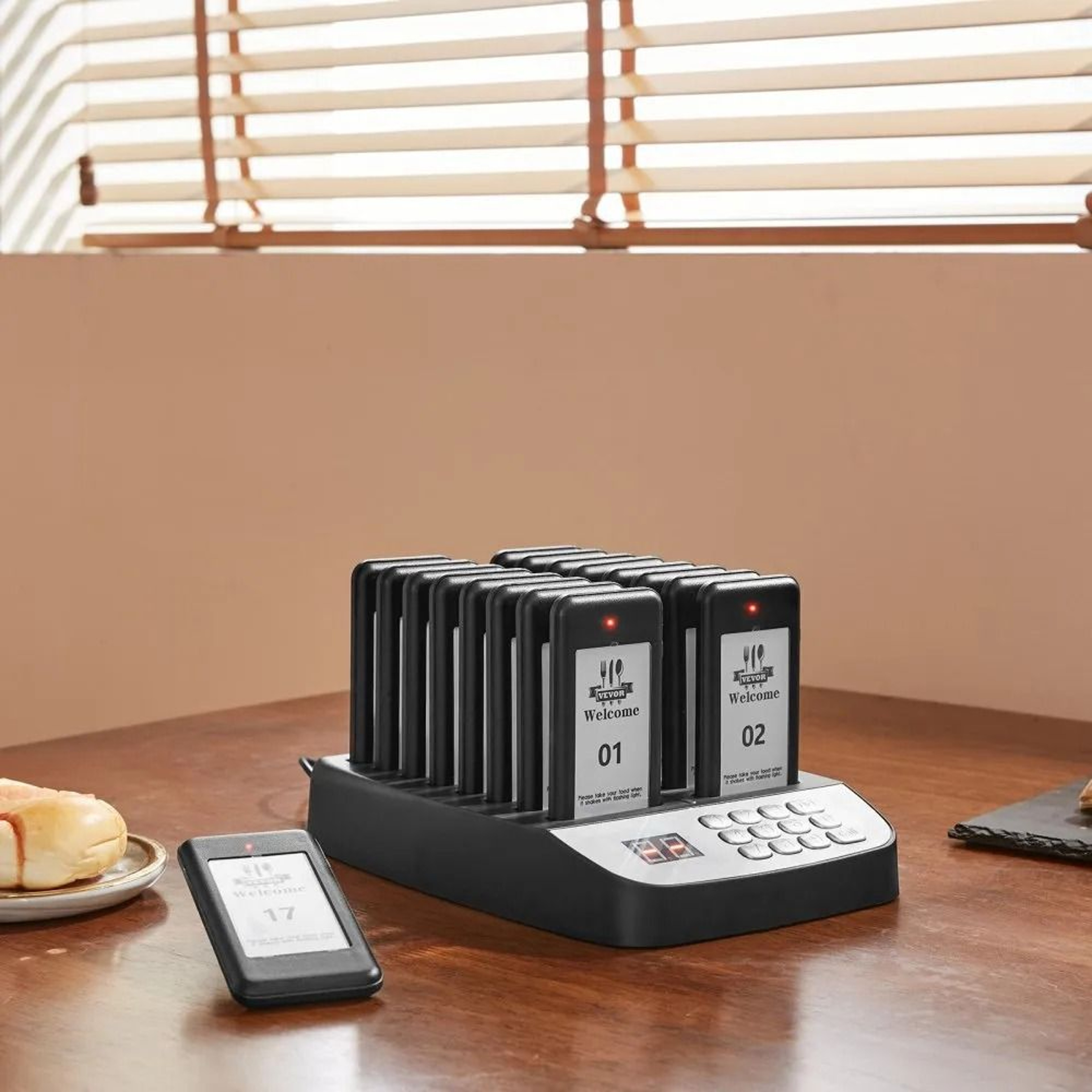 Wireless Restaurant Pager System With 16 Guest Buzzers Long Range Queue Calling 6