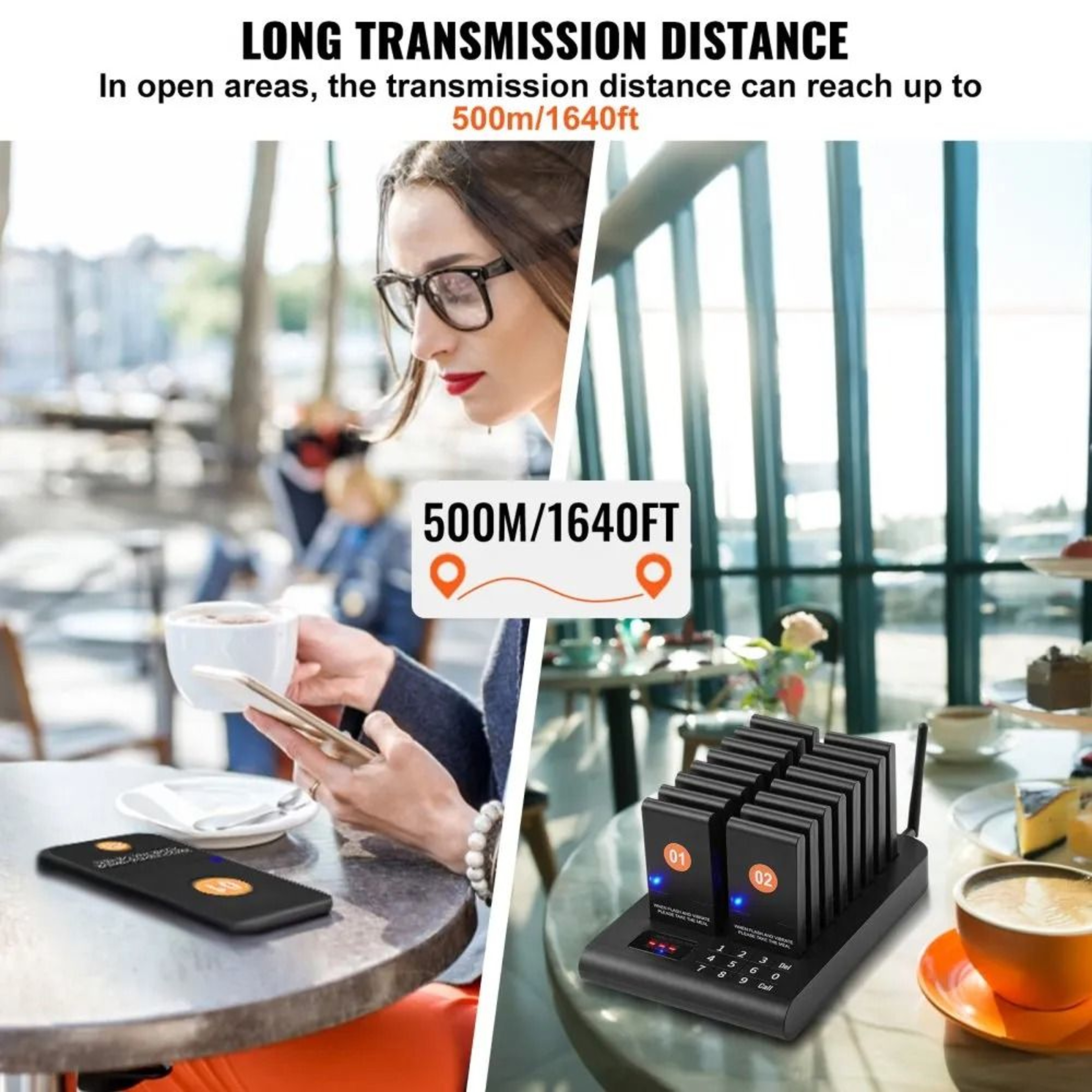 Wireless Restaurant Pager System With 16 Guest Buzzers Long Range Queue Calling System 3